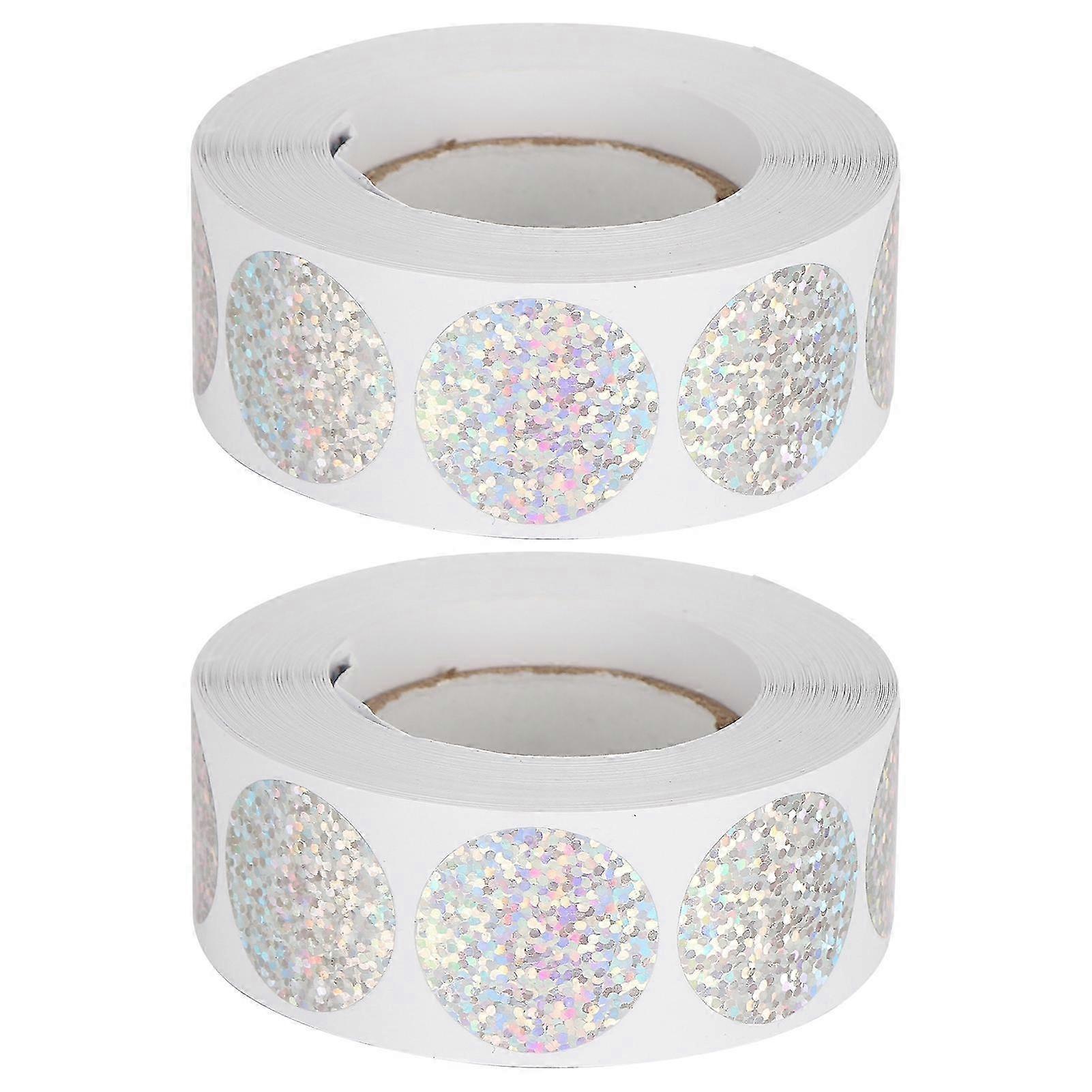 2Pcs Sticker Roll Round Sequins Printed Decorative Tape Washi Scrapbook Packaging Supply
