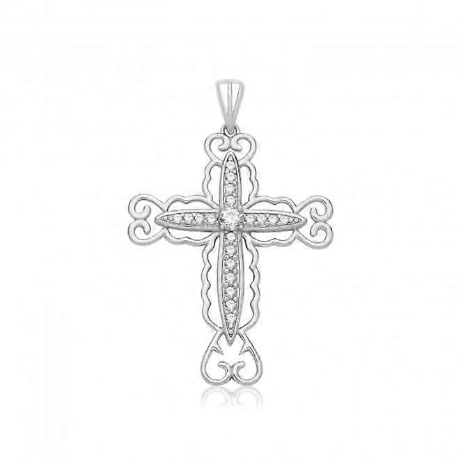 Acotis Silver Pendant Cross with Zirconia G61159