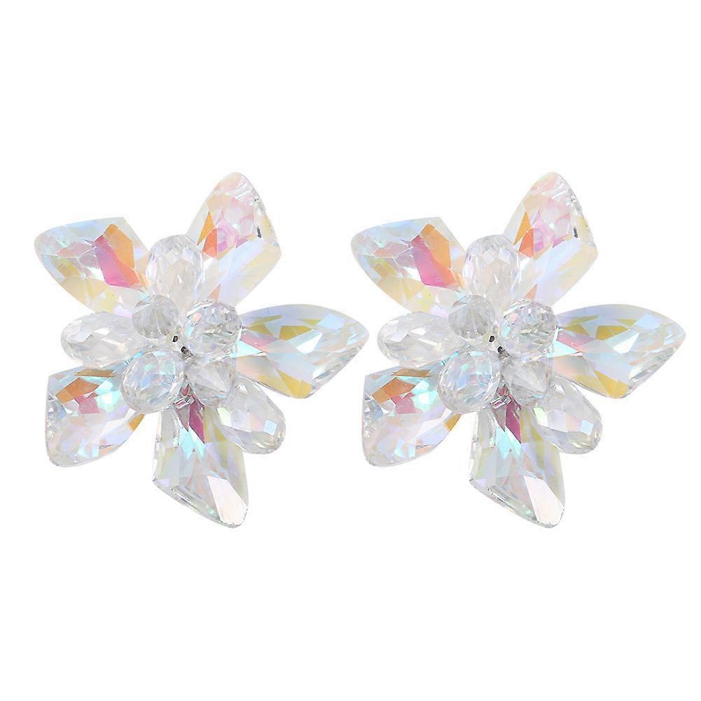 2 قطعة أحذية اكسسوارات الديكور زهرة شكل كريستال زجاج جوهرة DIY خياطة قطع غيار الملابس