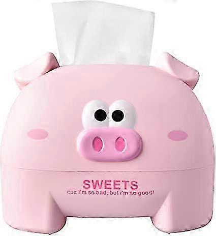 Chic Pink Plastic Tissue Box with Storage and Napkin Dispenser