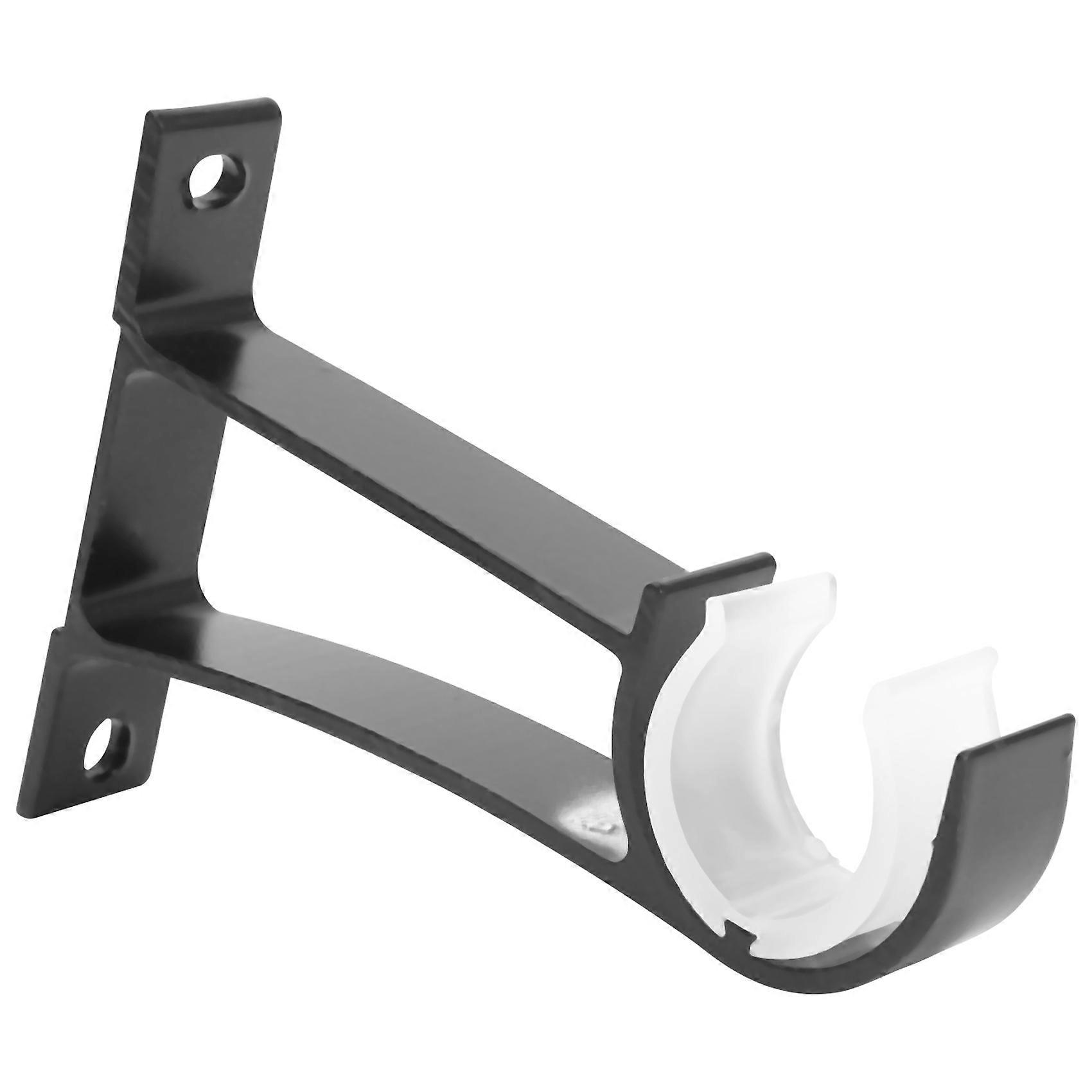 4 Pack Single Curtain Rod Brackets for Aluminum Alloy Curtain (Black)