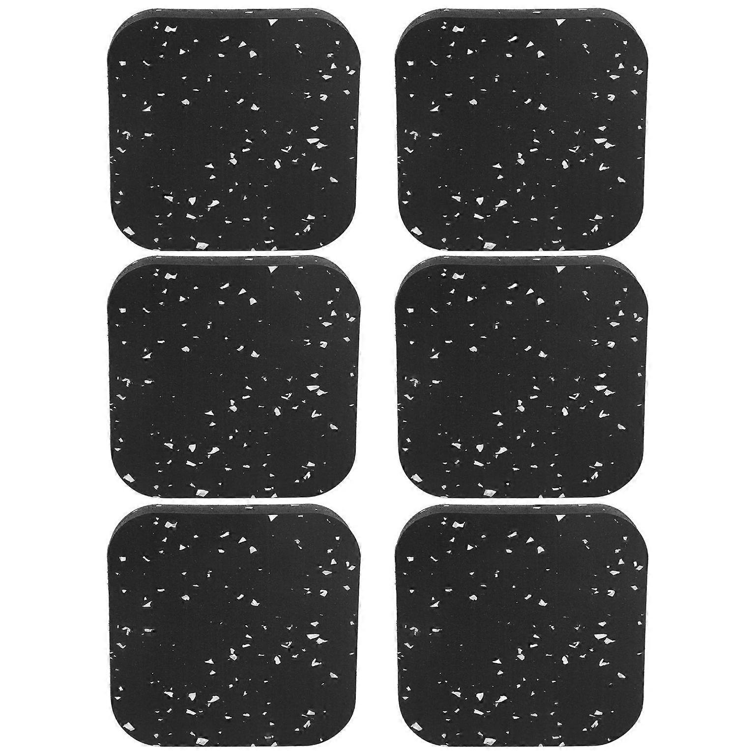 6PCS Rubber Treadmill Mats - Sound-Absorbing Ground Protection Mats