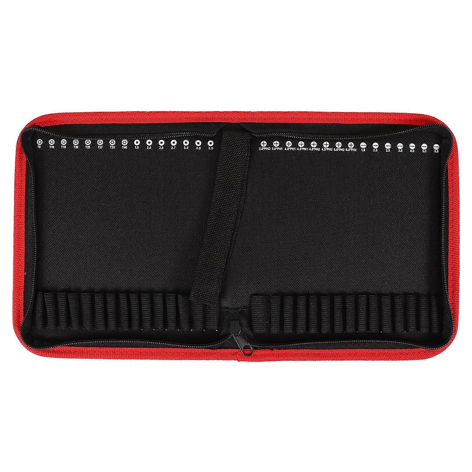 Drill Bit Storage Bag Zipper Bit Tool Bag Canvas Cloth Handheld Bit Pouch