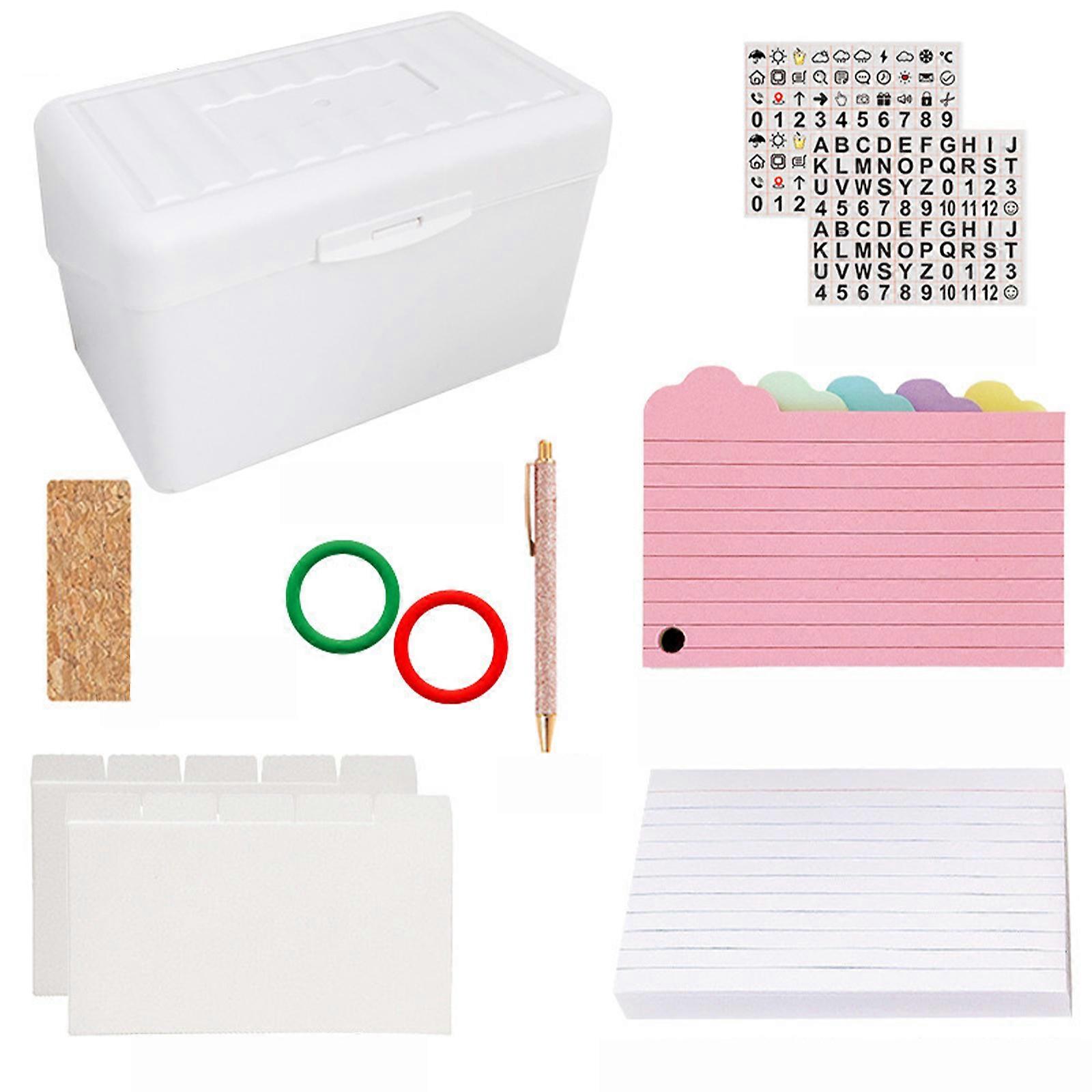 200Sheets Note Paper Set Double Side Lined Notes with 150Sheets Index Card Binder Divider Binder Rings and Stoarge Case