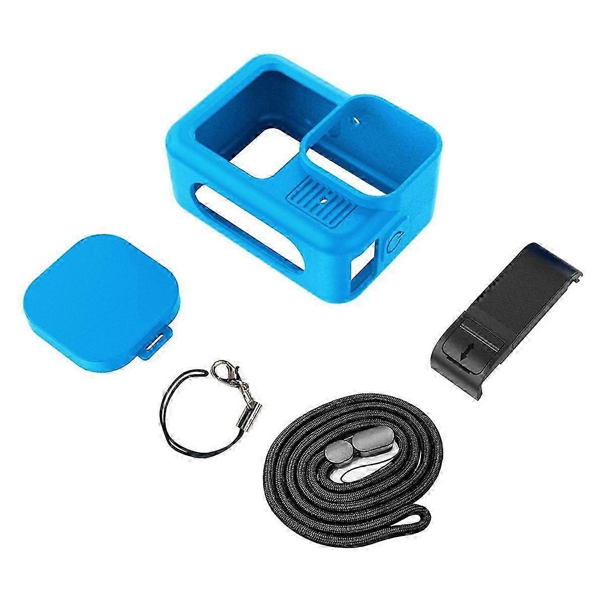 For Hero 13 Silicone Case Protective Soft Housing Shell Lens Protector for Hero13 Blue with Cover