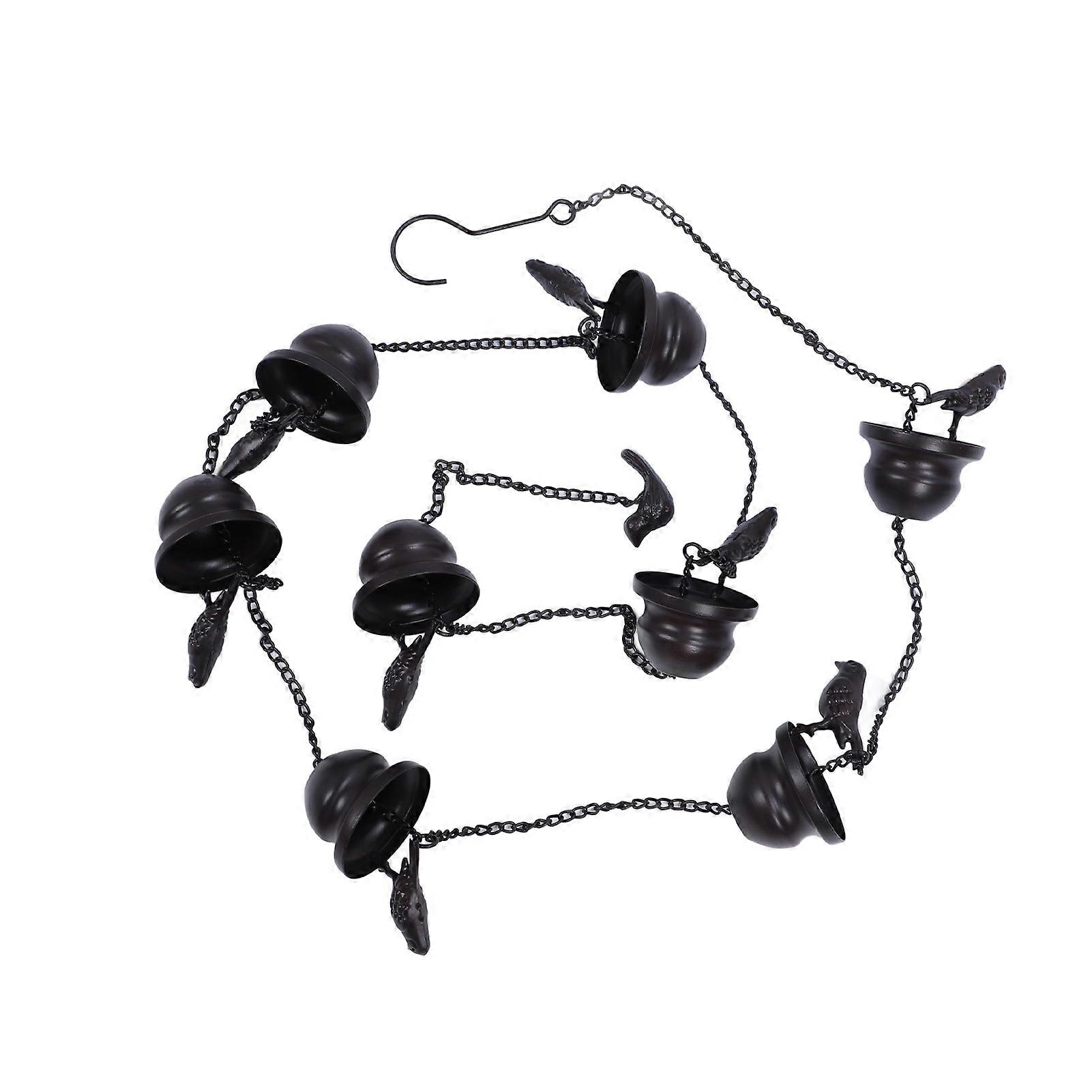 Birds Rain Chain Iron Effective Drainage Crisp Sound Birds On Cups Rain Chain for Downspout Gutters Decoration