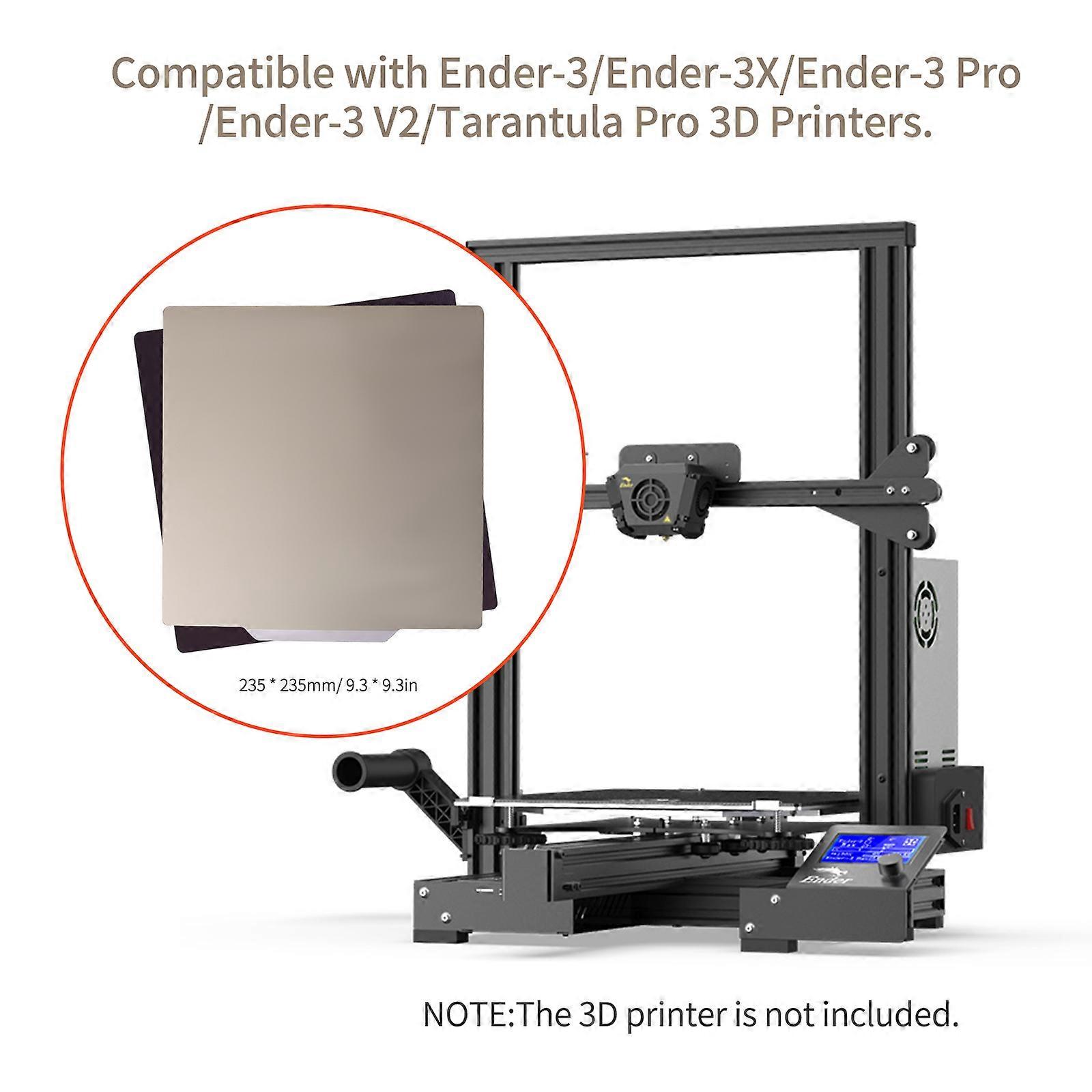 3D Printer Hotbed Spring Steel Sheet PEI Build Platform 235x235mm/9.3x9.3in with Magnetic Backplate Strong Adhesion Compatible with Creality