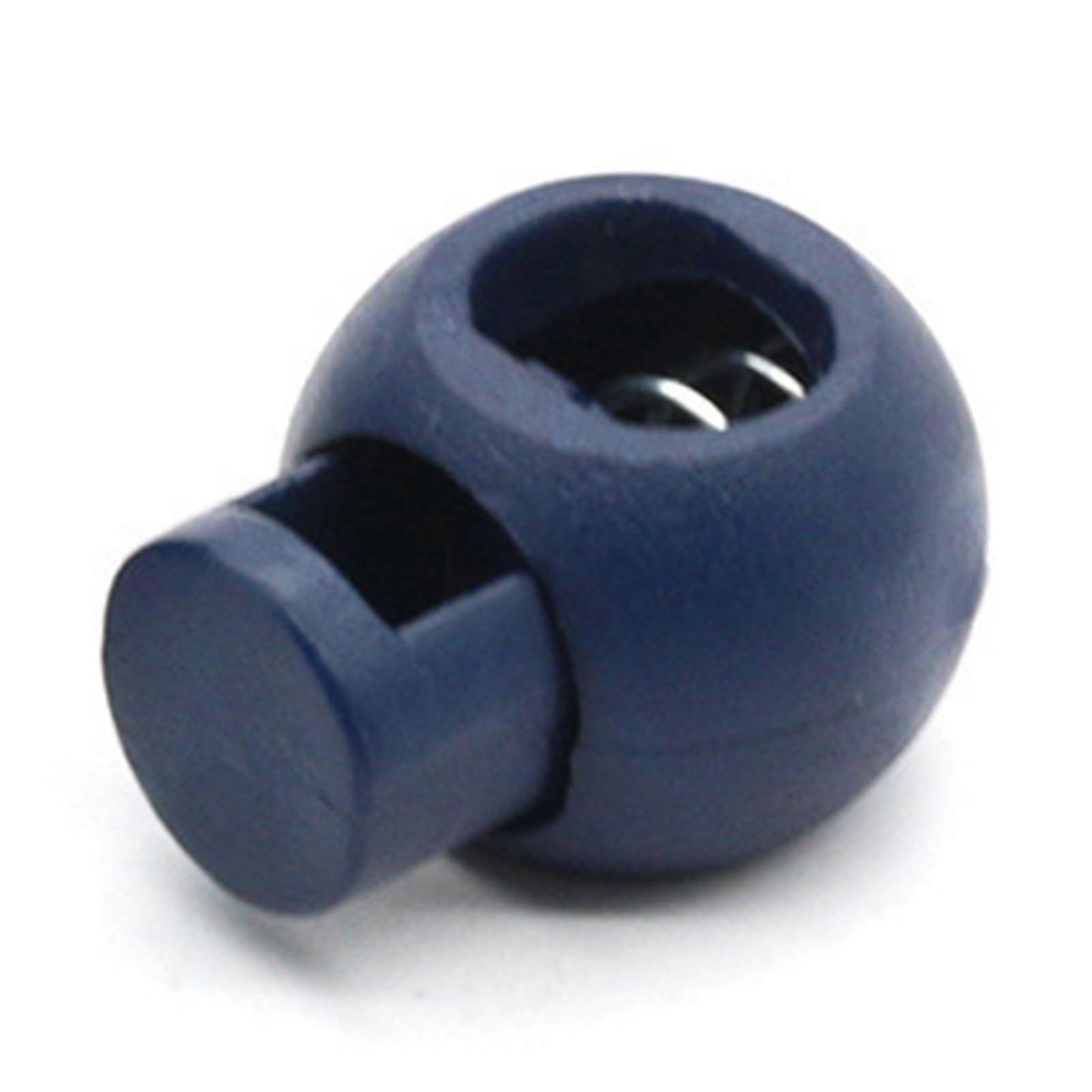 Spring Cord Lock Pojedynczy otwór Koniec Okrągłe guziki Zapięcie Suwak Toggle Stopper do plecaka Sznurowadło Odzież sportowa Granatowy