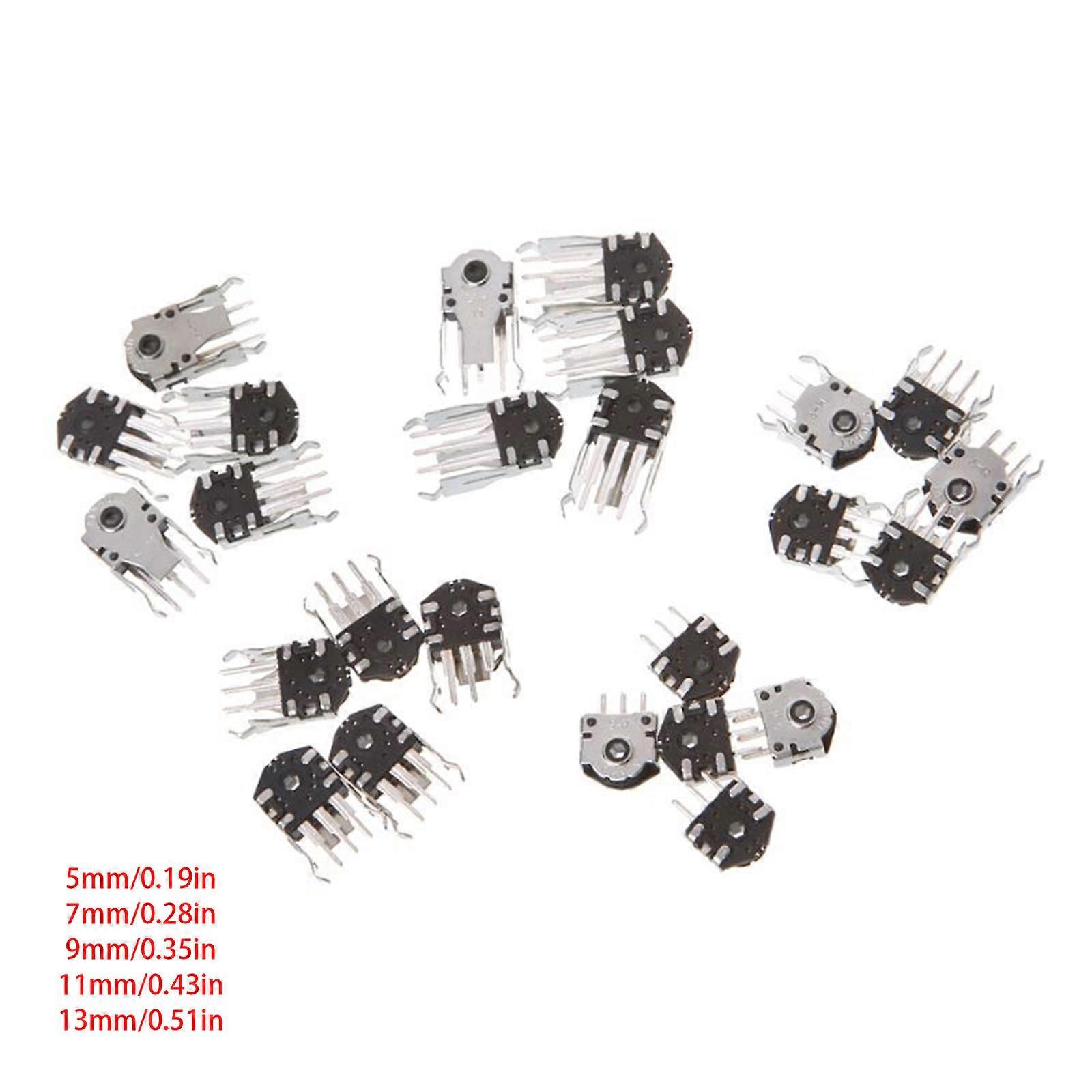 25pcs 5 Kinds Mouse Encoder Kit Wheel Encoder Switches Repair Parts Decoder Whee  Black