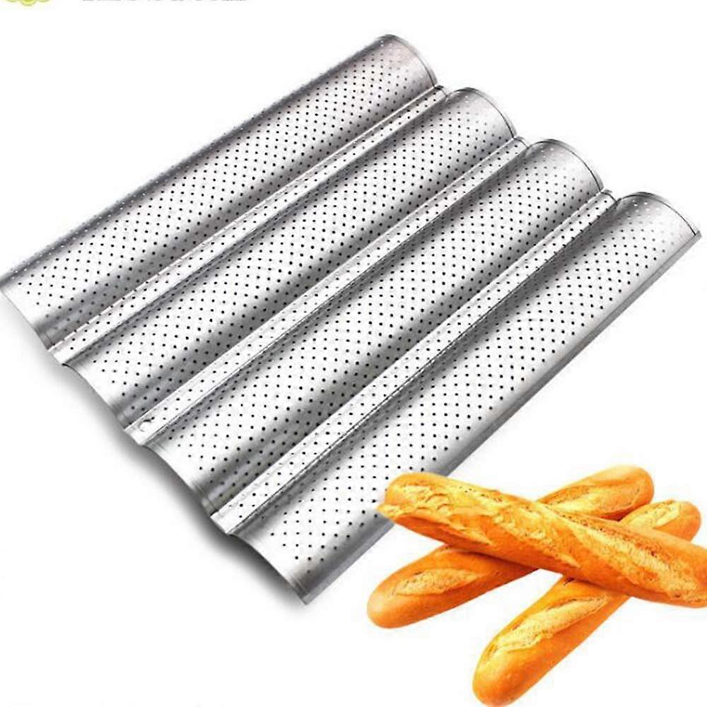 Baking Pan Non-Stick Coating Perforated Baguette Bread Pans 15-Inch for French Bread Baking Supplies