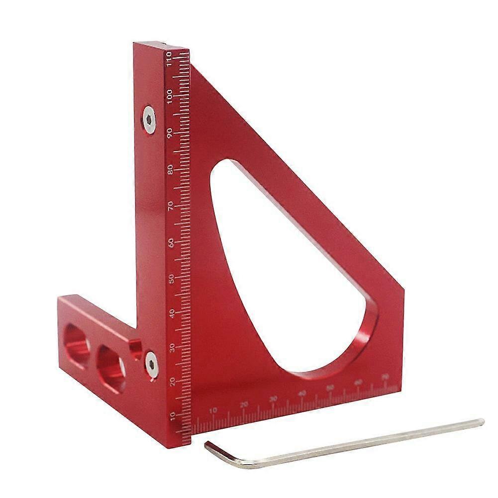 High-quality Aluminum Angle Ruler For Woodworking - Clear Scale, Durable, Precise Measurements, Safe To Use, Red