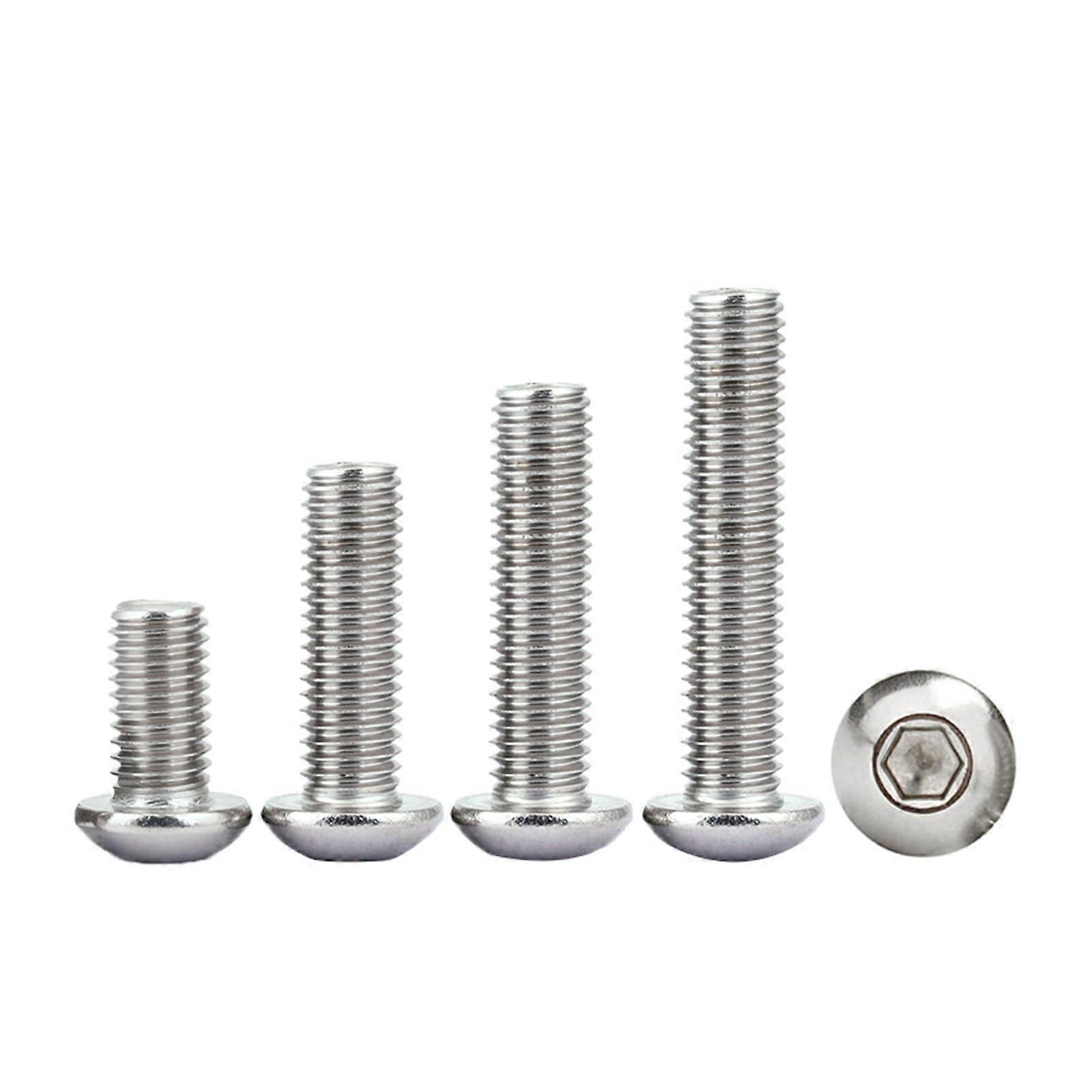Long Socket Screws, 10Pcs M4/M5 Length 4-80mm Button Round Head Hexagon Hex Socket Screw 304 Stainless Steel Bolt(10mm,M5-10pcs) M5-10pcs 10mm