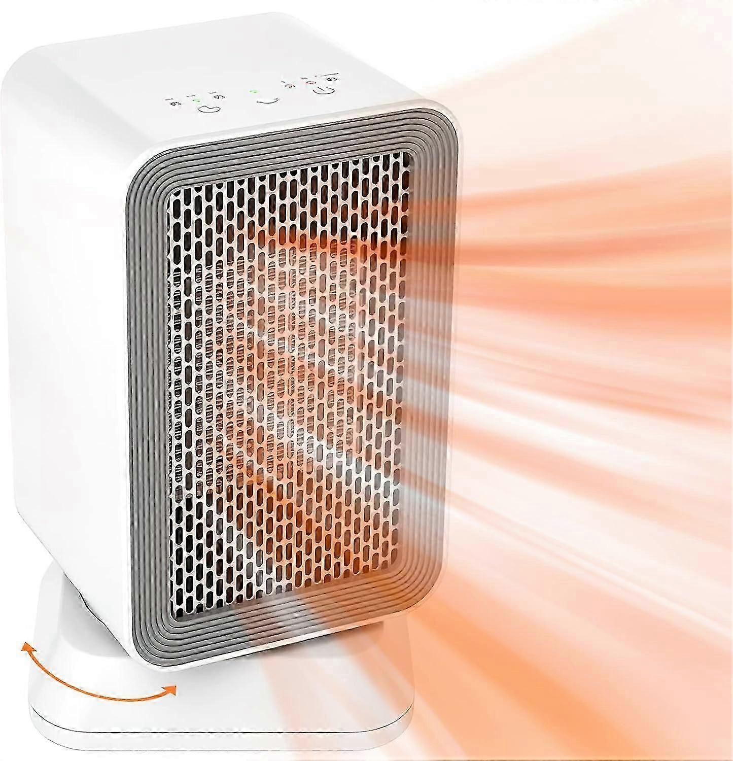 Mini Fan Heater, 1000W Ceramic Fan Heater, PTC Ceramic Heating Element, 3 Seconds Fast Heating Function, Tilt and Overheat Protection_Featured Gift