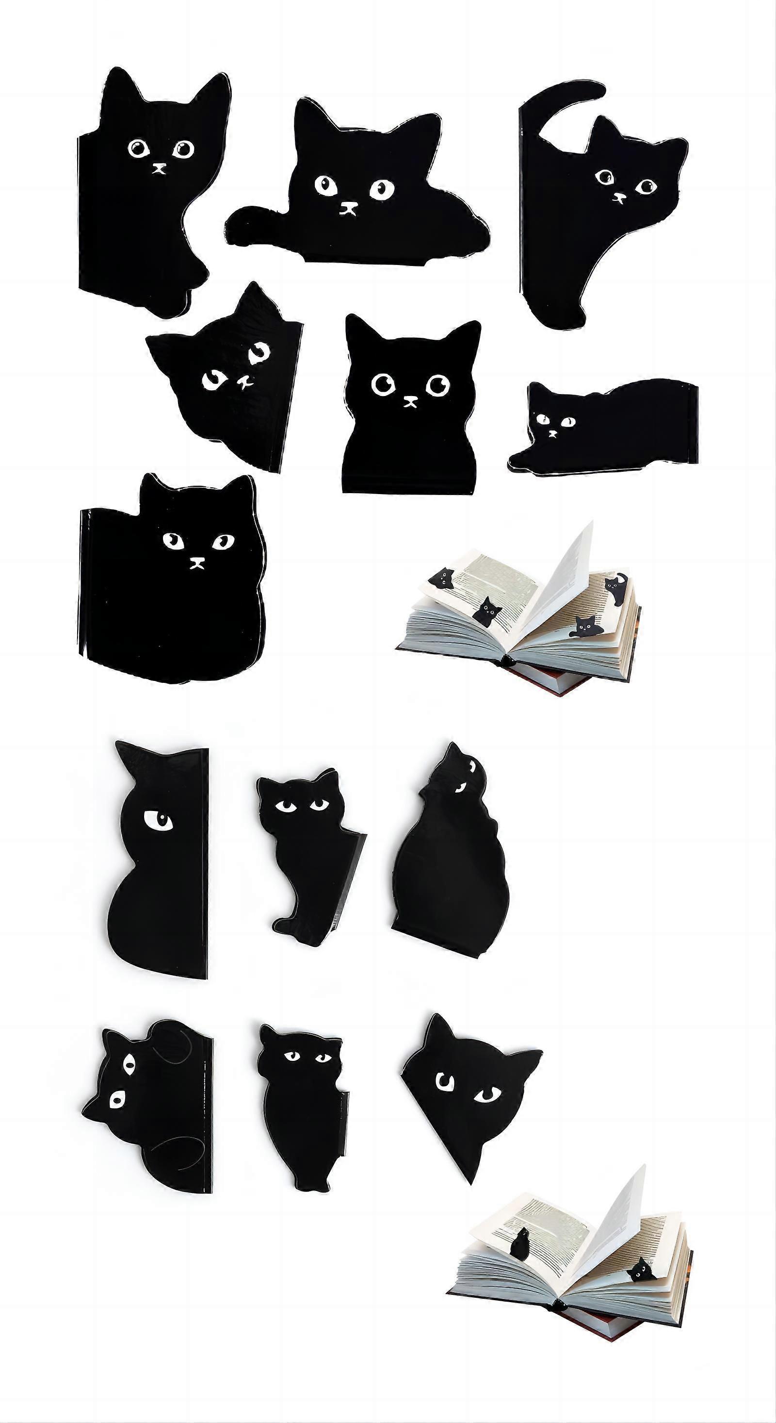 Magnetic Bookmarks, Set of 13 Assorted Cute Bookmarks Set for Teachers Students Book Lovers Reading Cute Cat Magnet Page Markers (13 Pieces)