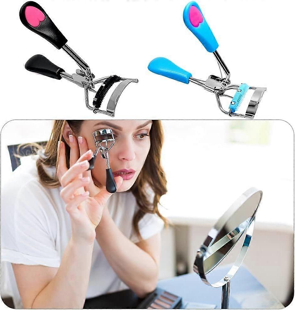 2-Pack Stainless Steel Eyelash Curler with Comb