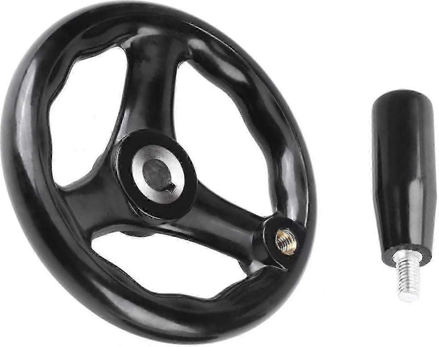 عجلة يدوية ، عجلة يدوية كرنك ، عجلة يدوية لآلة الطحن ، 3 عجلات يدوية ، 12 × 100 مم مع مقبض دوار ، للمخارط ، المطاحن - (WR)