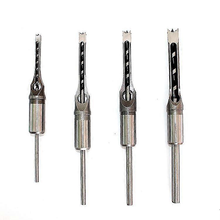 4pcs Woodworking Drill Square Mortise Drill Joint Chisel Tool Square Hole Drill