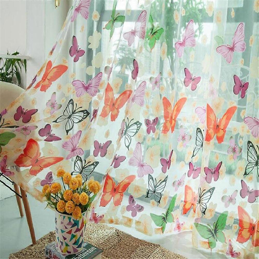 Leaves Sheer Curtain Window Voile Drape Valance 1 Panel Fabric pp228
