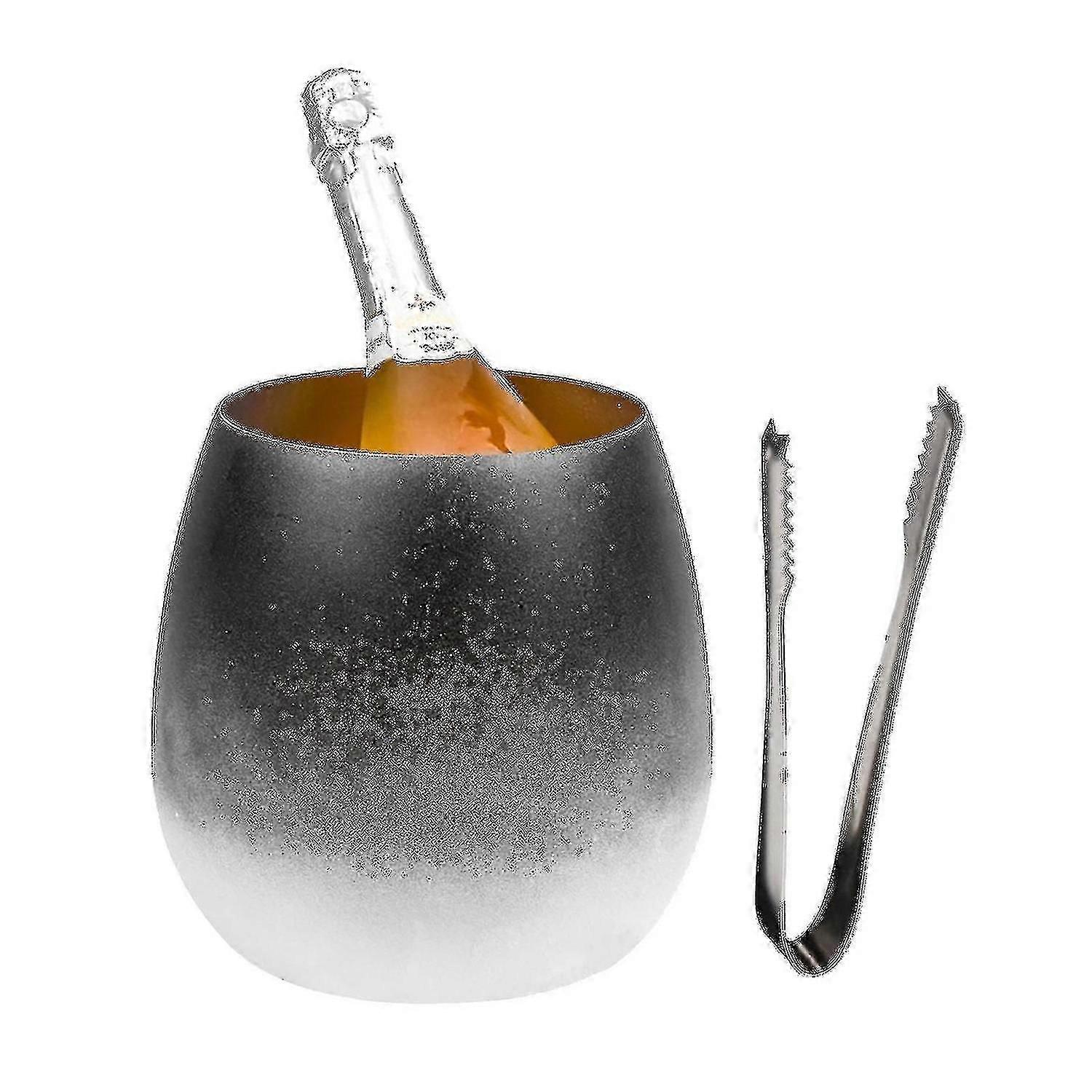 卵殻アイスワインクーラーシャンパンバケツ耐久性のある金属5lクリエイティブグラデーションステンレススチール