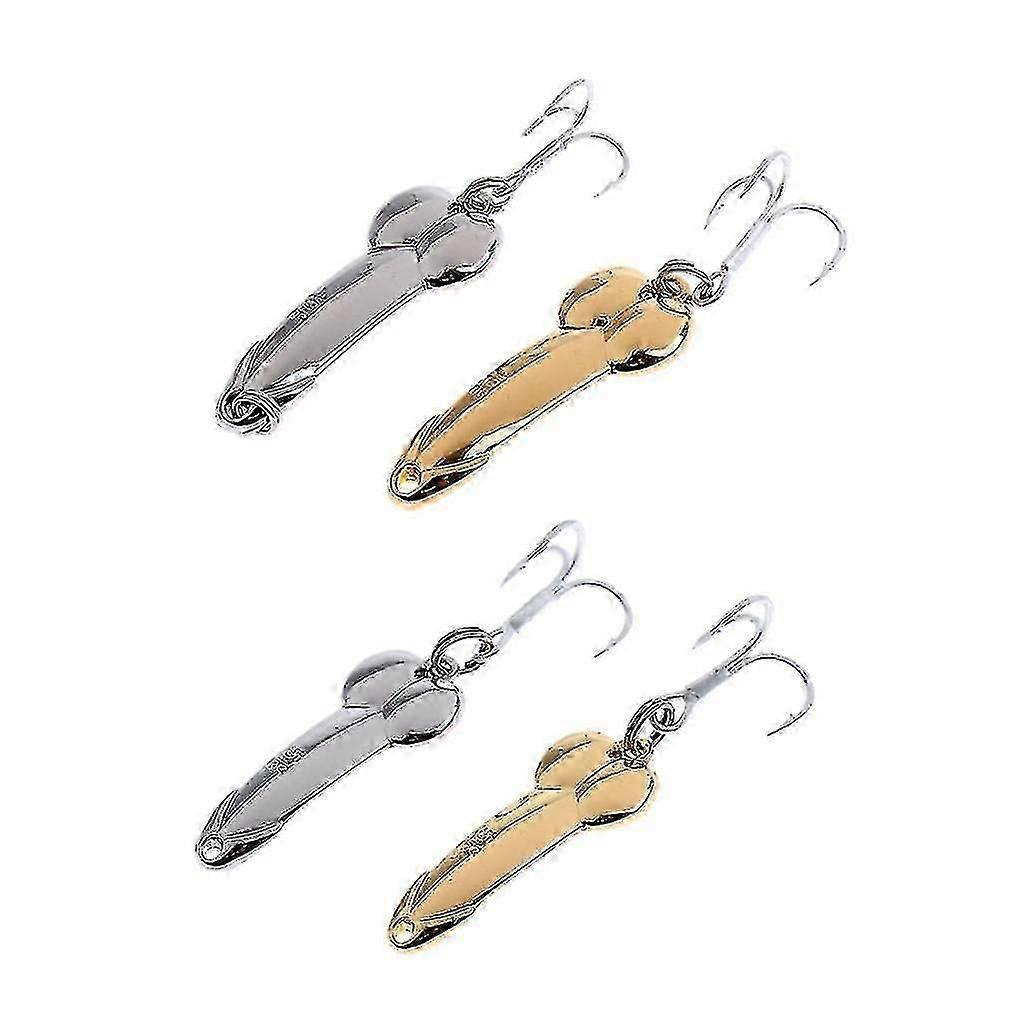 4pcs Spoon Fishing Lures Metal Hard Baits Sequins Lures With Treble Hook High Quality Metal Material Durable To Use