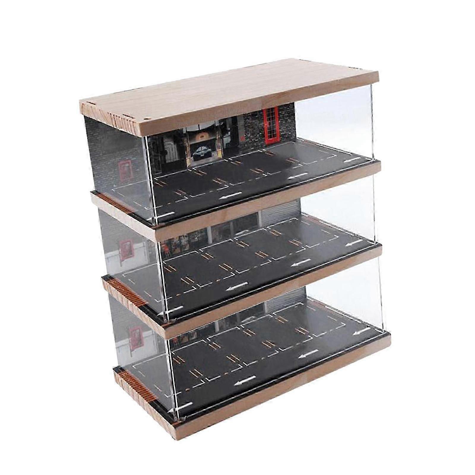 1/64 Scale Diecast Model Car Display Case Car Garage Display Case, Protection Variable Desktop Decor for Gifts, Model Car Collectible, Toy Cars