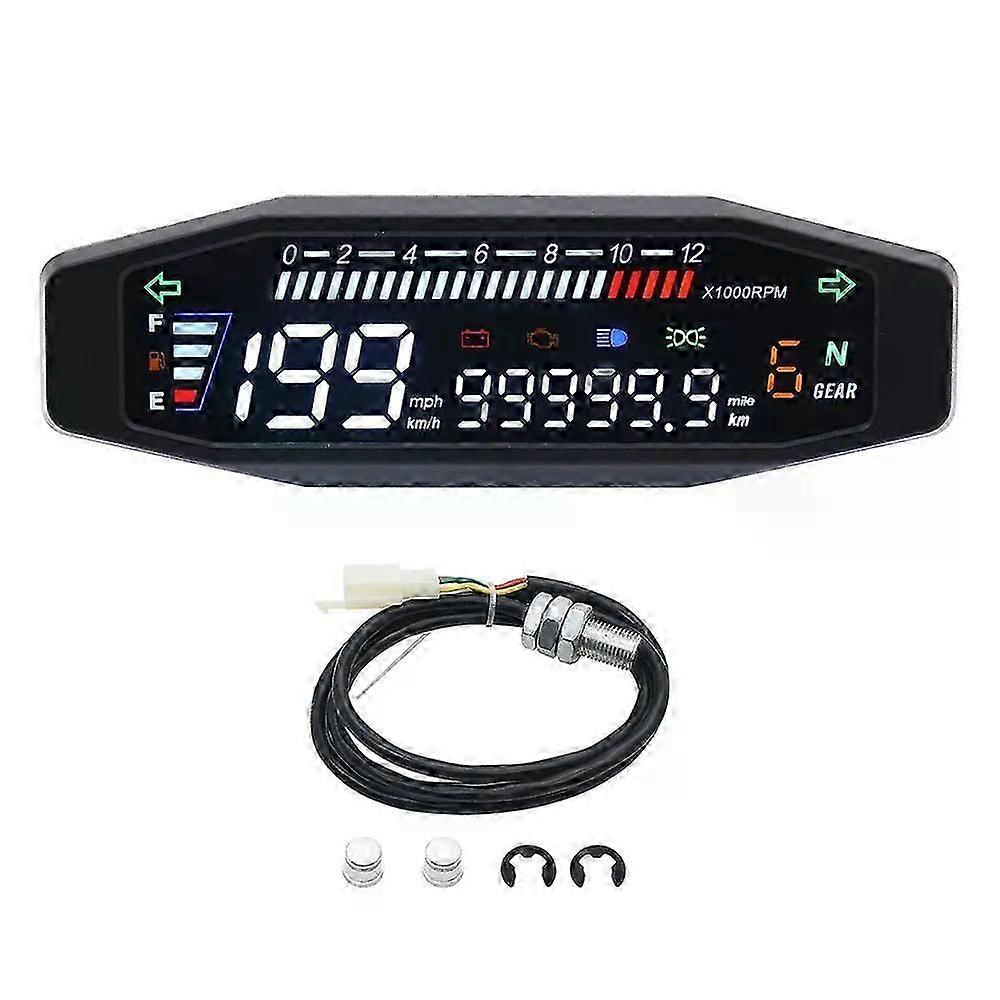 Newest Universal Motorcycle Speedometer Digital Meter Led Tachometer Dashboard Instrument Panel Meter Lcd Display