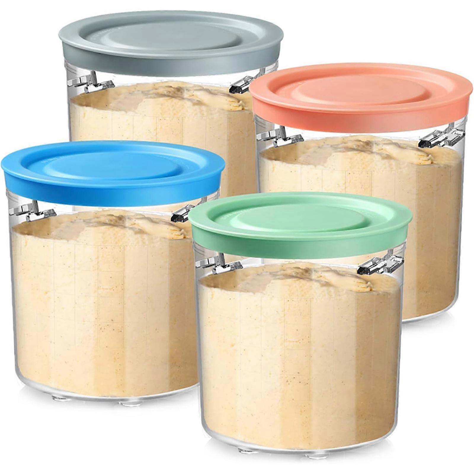 Set of 4 Ice Cream Machine Replacement Cups 16oz Cups Ice Cream Maker Container for NC100 NC200 Ice Cream Machines