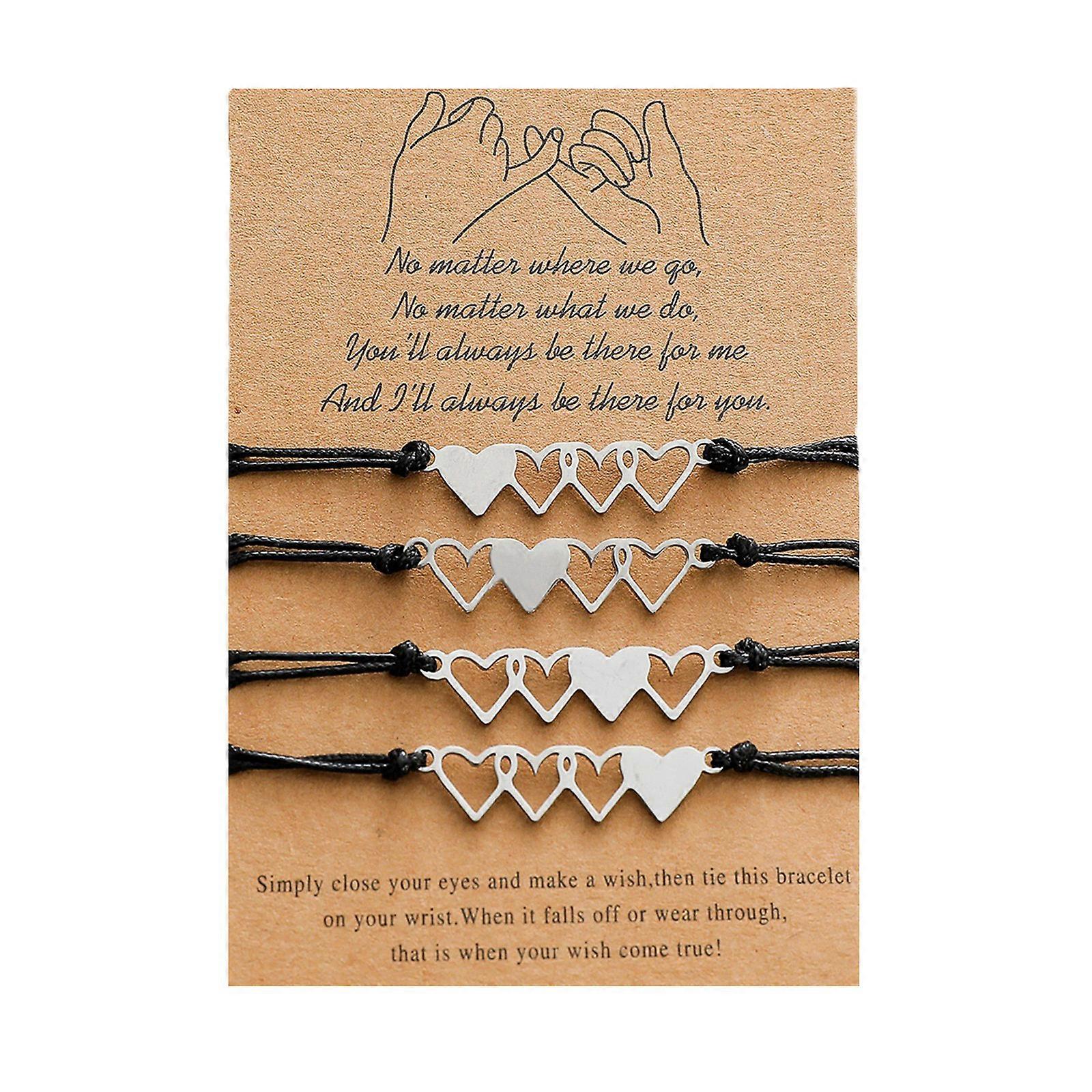 Pieces/set Hollow Love Bracelets Matching Braided Bracelet for