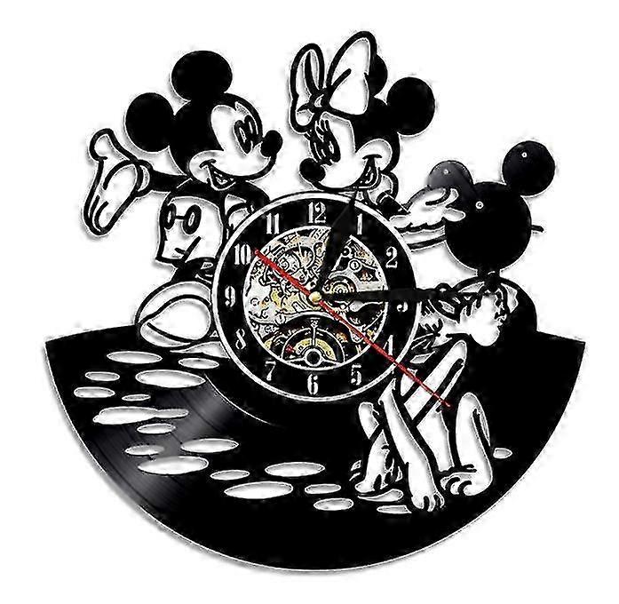 Mickey And Minnie Record Wall Clock, Retro Home Decoration Wall Clock