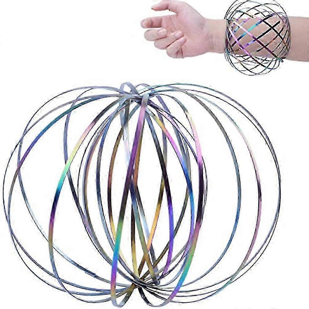 1 قطعة الفولاذ المقاوم للصدأ الذراع حلقة لعبة 3D ماجيك تدفق الدائري التفاعلية