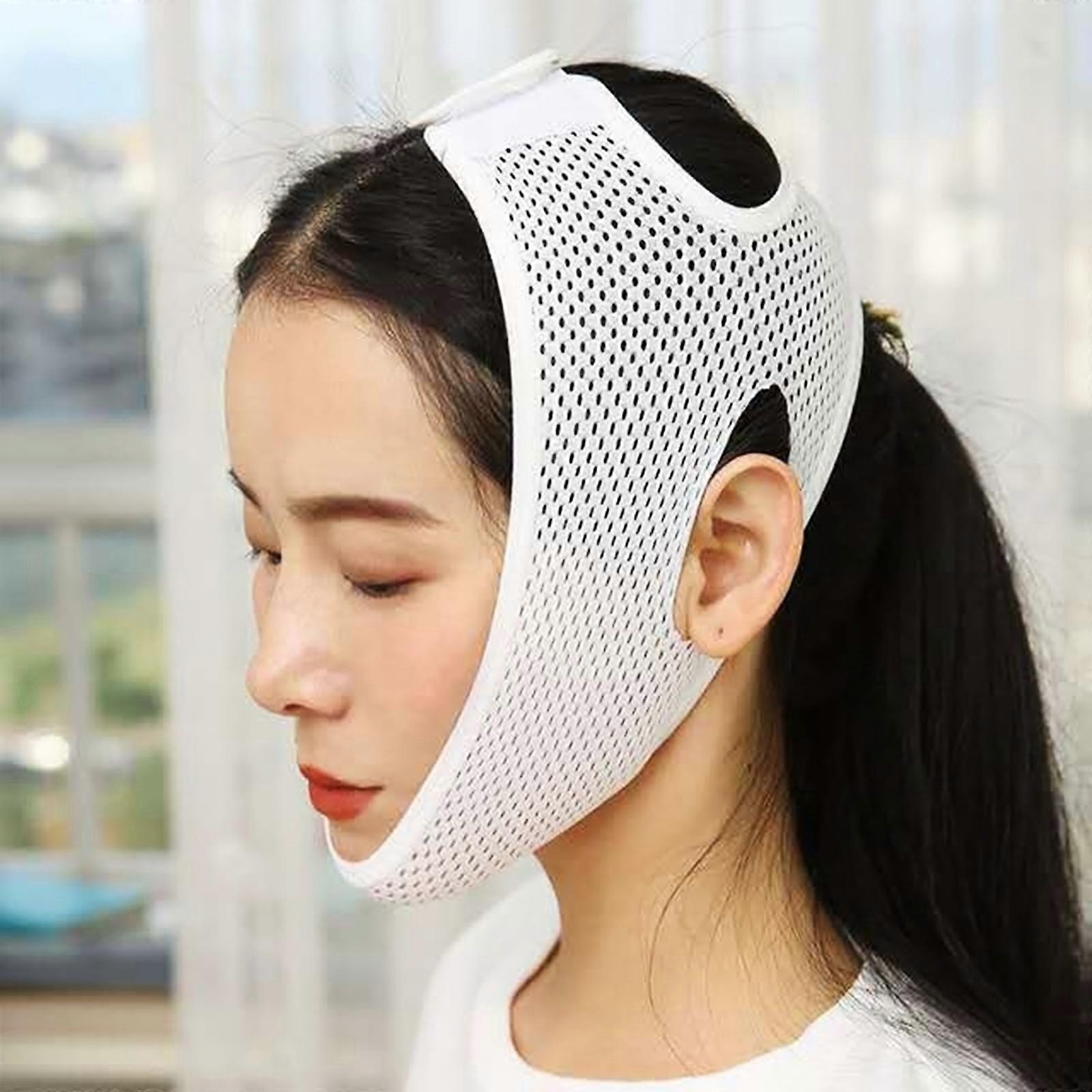 Double Chin Reducer for Facial Slimming Strap Elastic V Line Lifting Tool for Wo  White