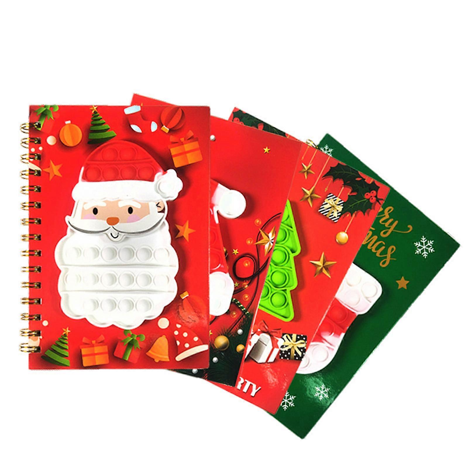 4 Pcs/Set Portable Notepad Journal Notepad Christmas Coil Book Pocket Notebooks Christmas Spirals Notebook for Travel