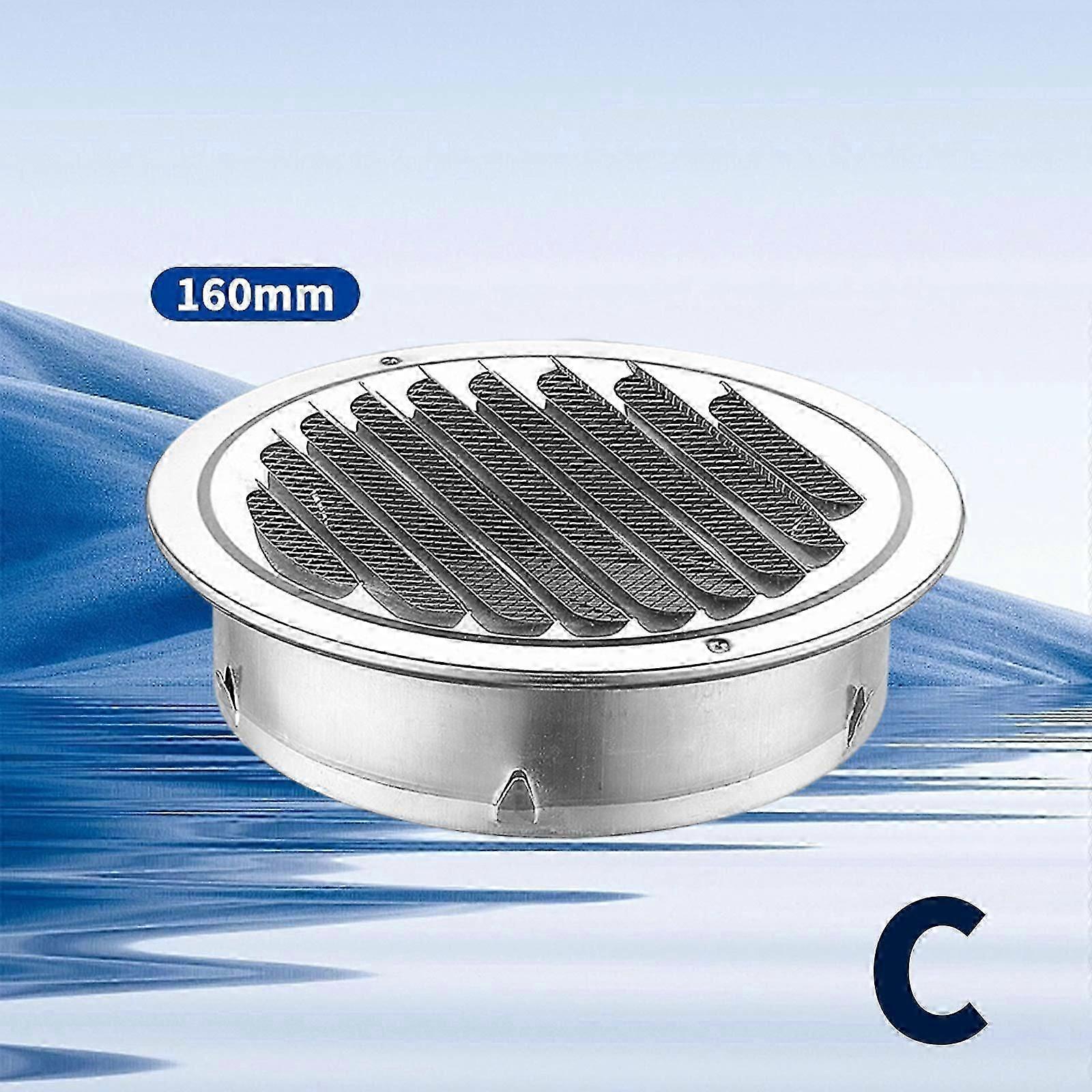 Rond 75-200 ventilatierooster RVS insectenhor flens ventilatierooster