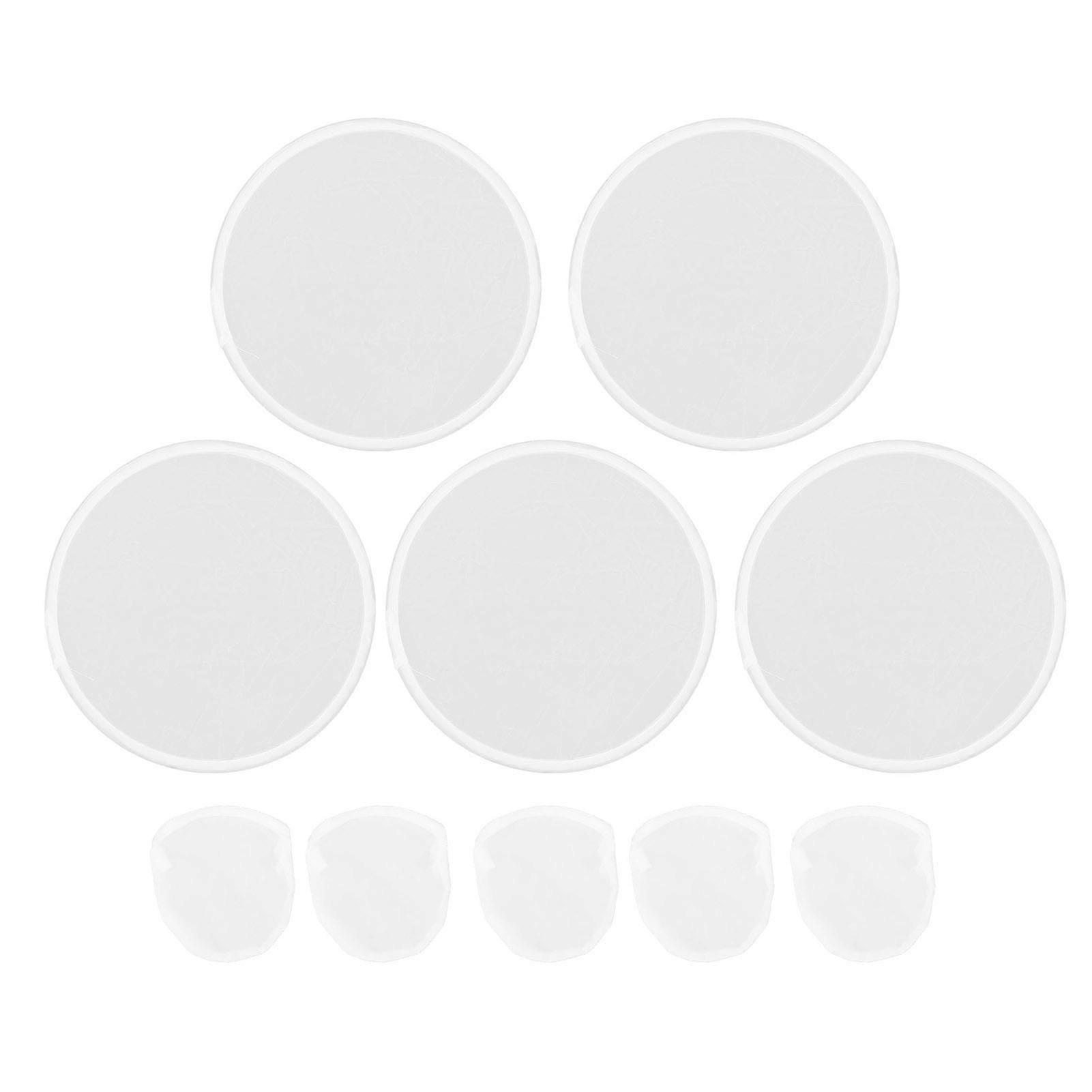 5pcs White Flying Disc Fan Polyester with Storage Bag DIY Blank Folding Hand Fan for Wedding Party Favors Outdoor Activity