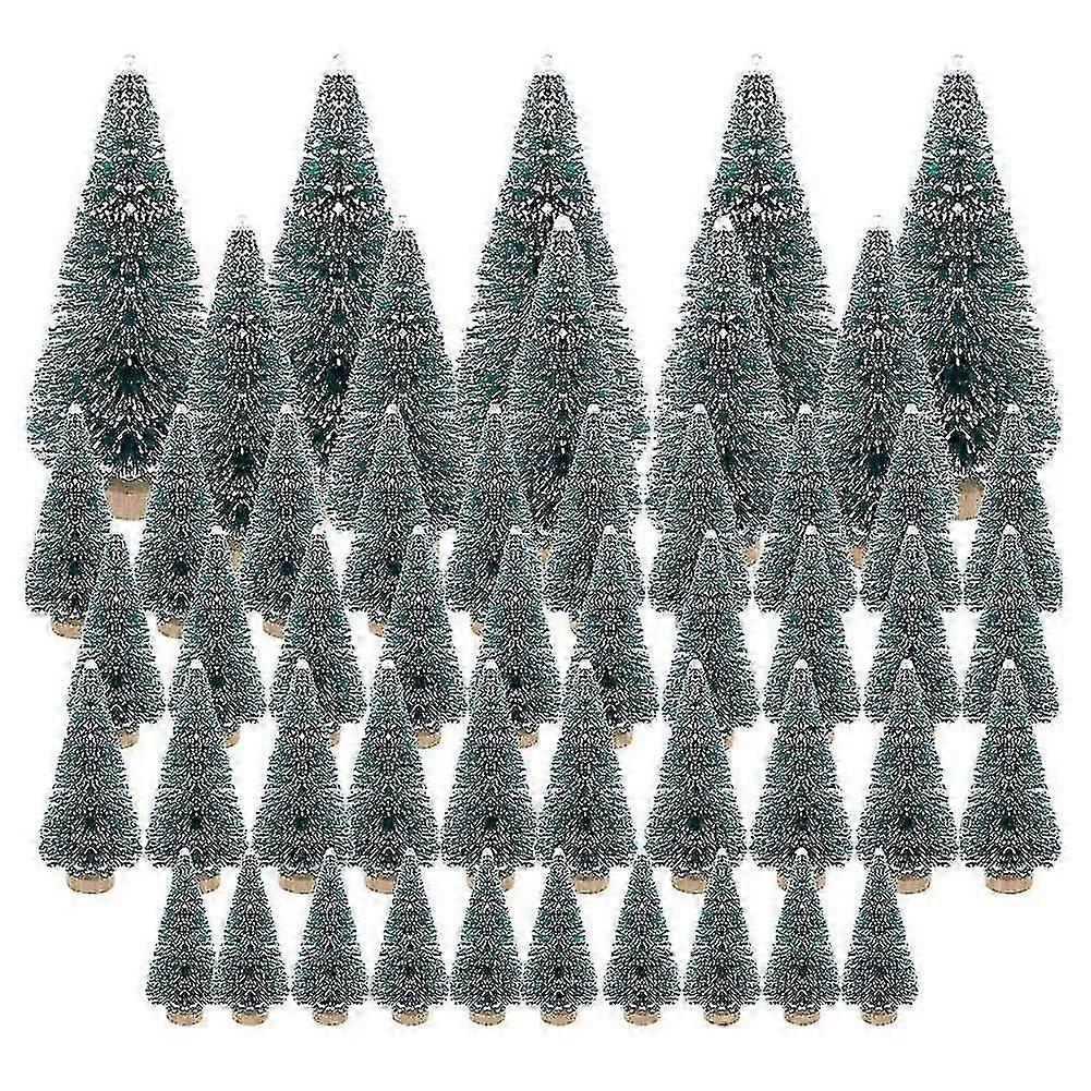 50pcs Miniature Artificial Christmas Tree Small Snow Frost Trees Pine Trees Christmas Diy Party Dec-haoyi