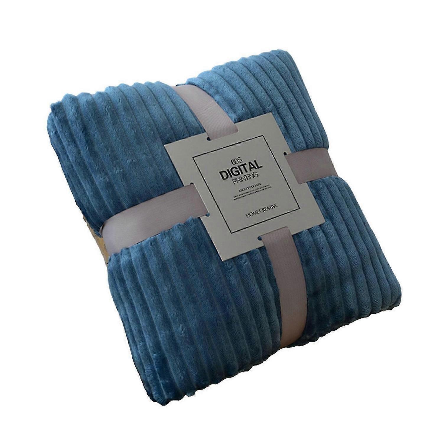 Soft Flannel Blankets Winter Warm Blankets for Beds Solid Striped Minks Throw Sofa Cover Bedspread f