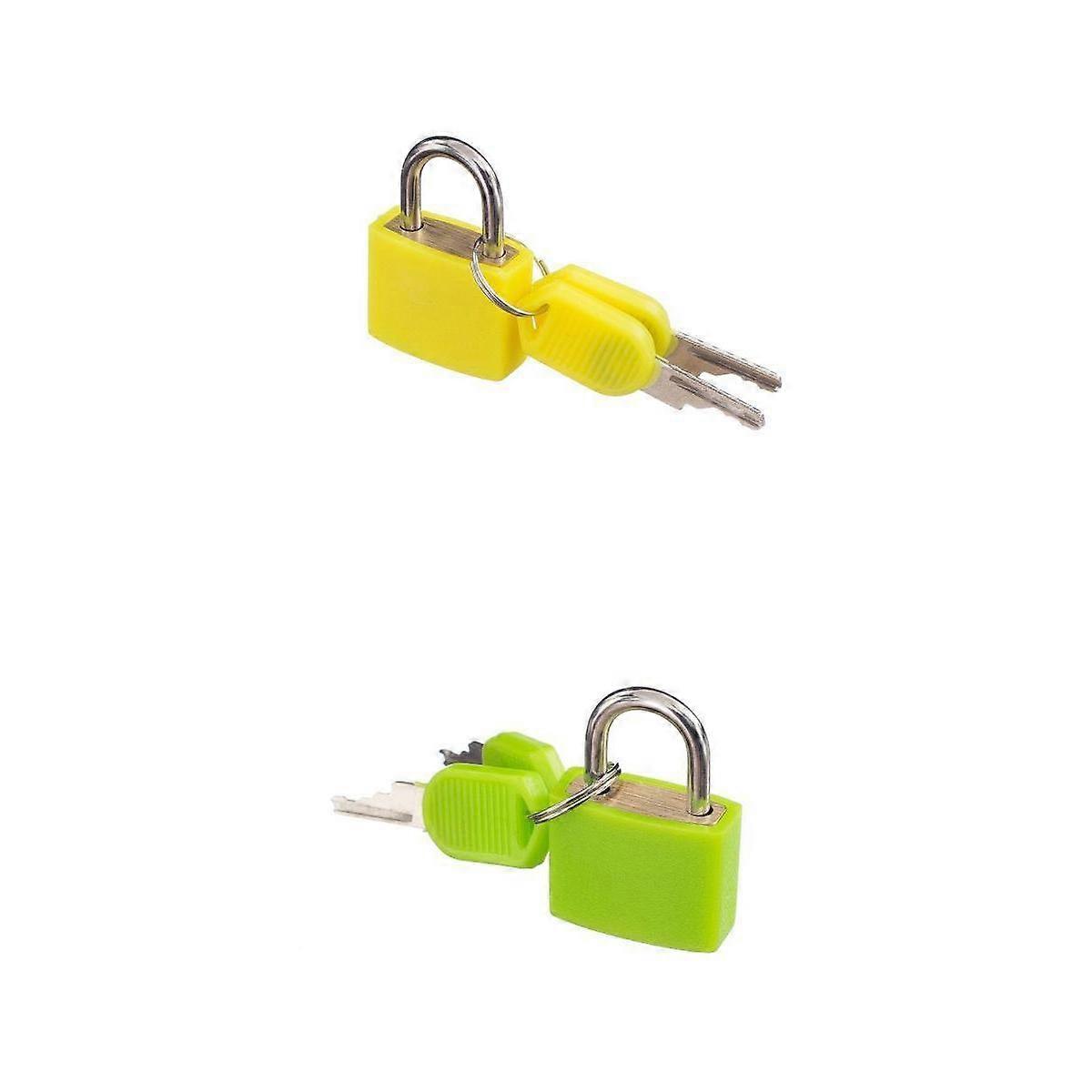 2er-Pack Mini-Vorhängeschloss aus massivem Messing mit Schlüssel Kleines Vorhängeschloss mit Schlüssel für Gepäck