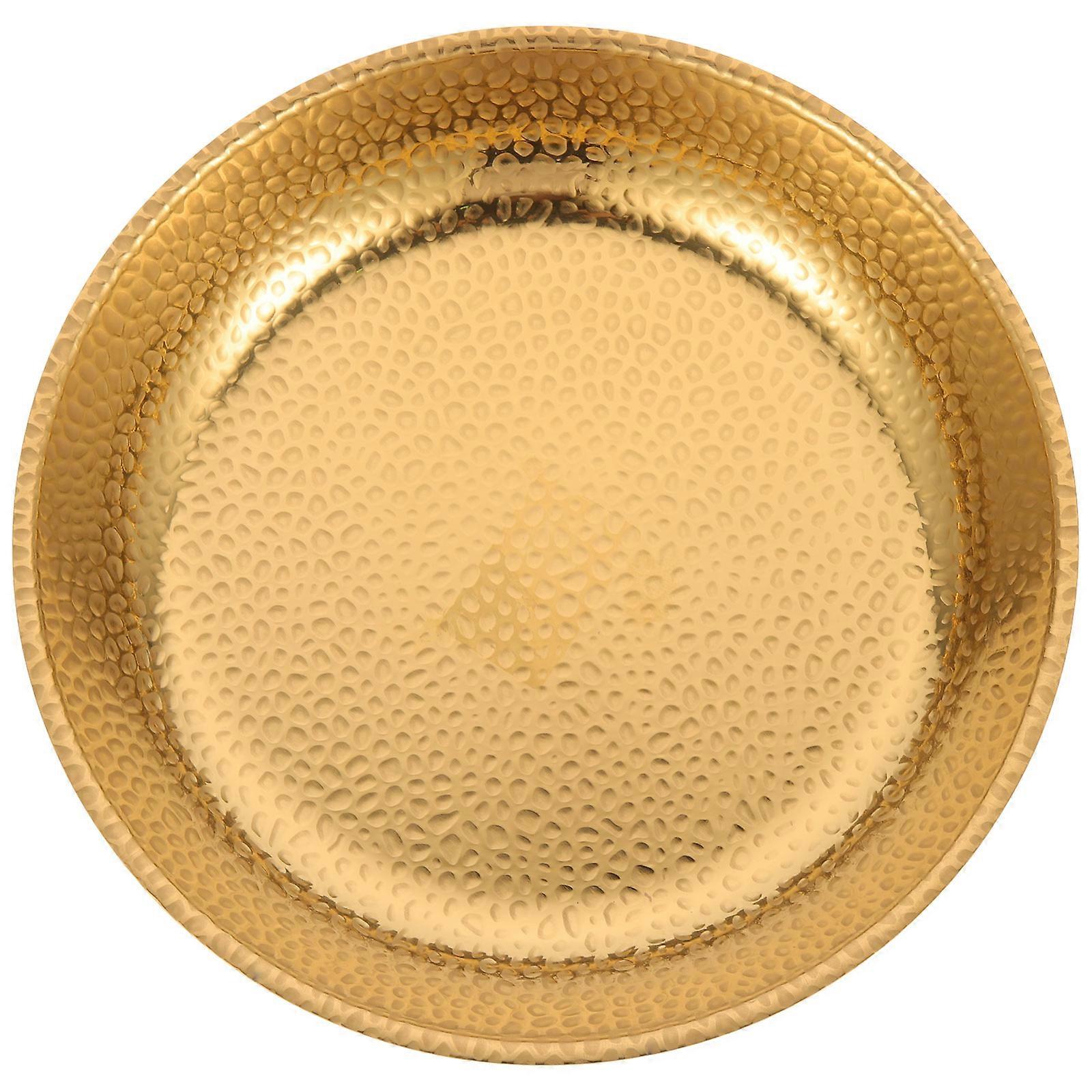 Retro Stainless Steel Round Serving Dish, Reusable, Dishwasher Safe, Fingerprint Resistant, Vintage Design for Sushi, Snacks, Camping, Outdoor Dining