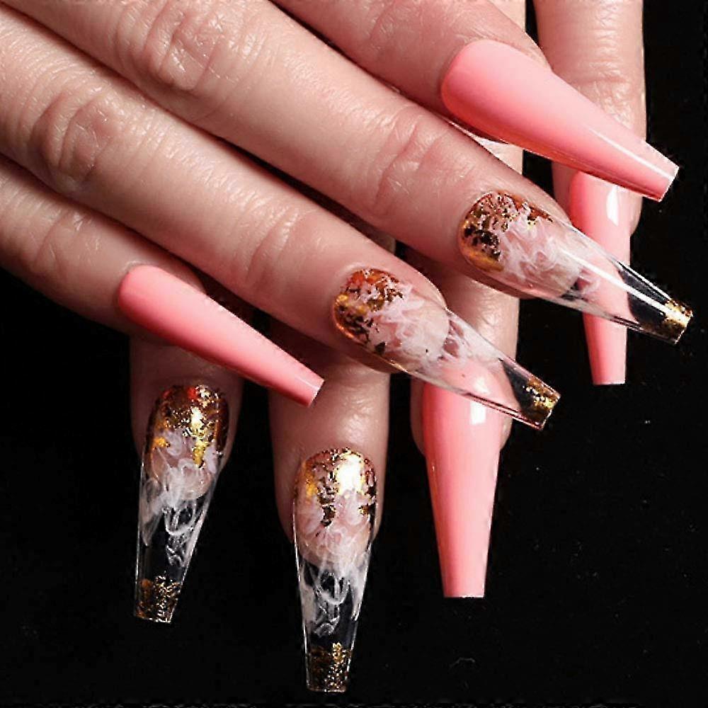 Luxury Moon Cloud False Nails - 24Pcs Full Cover Cute Fake Nails