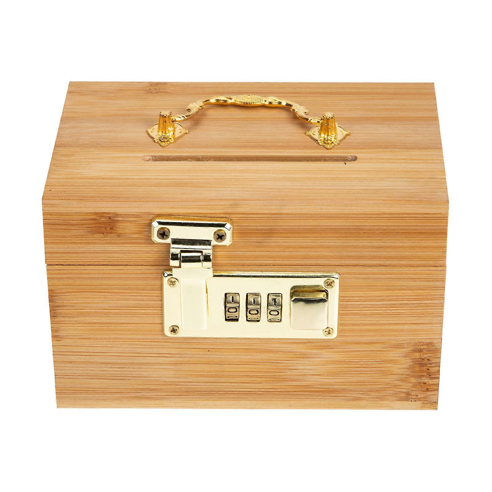 Vintage Wood Chest with Lock, Coin Collection Box, Fun and Educational present