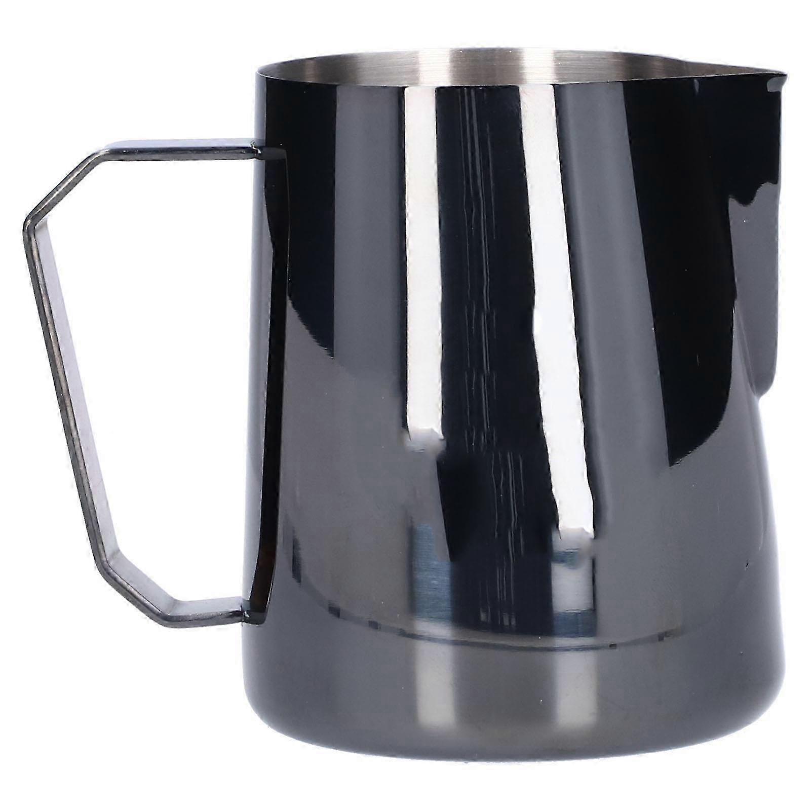 600ml Stainless Steel Coffee Milk Frothing Pitcher with Pointed Mouth & Label