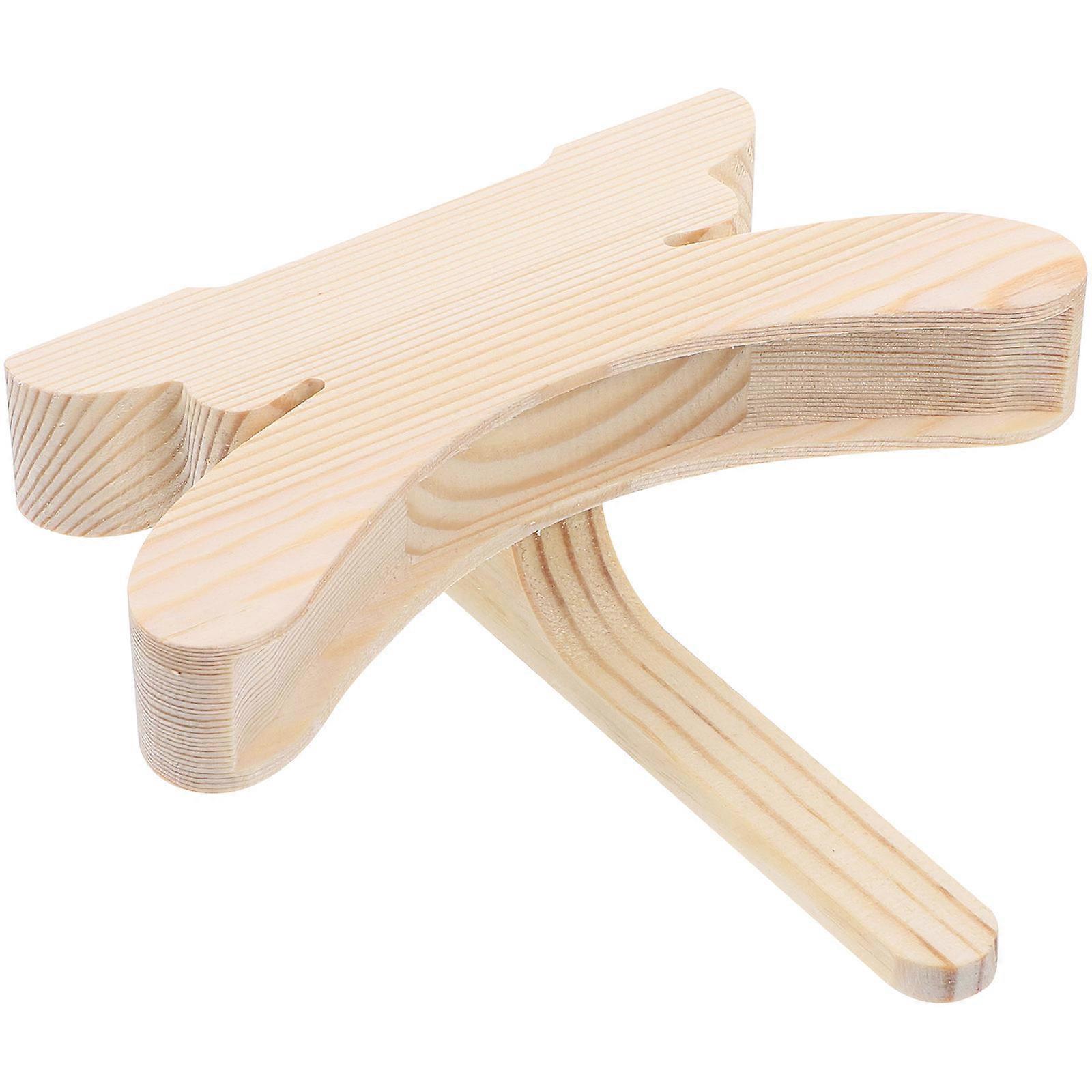 Elegant Tea Cake Bracket, Natural Wood Display for