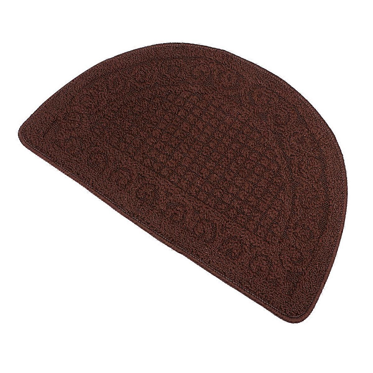 Half Circle Rugs Semi-Circular Floor Mat Non-Slip Home Use Coffee 40x63 Cm 1Set
