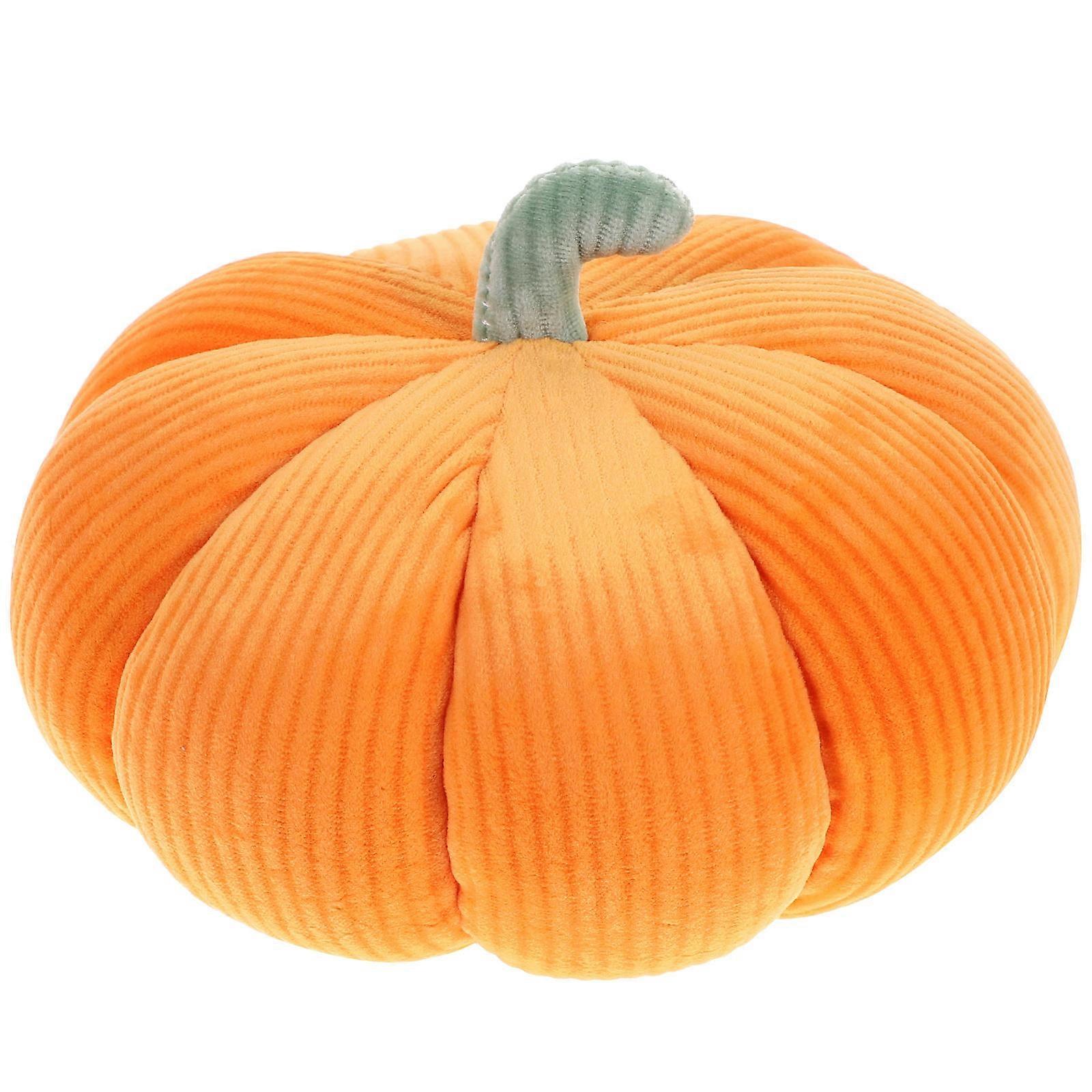 Plush Pumpkin Cushion Halloween Decorative Throw Pillow Soft PP Cotton Office Creative Desktop Adornment Orange