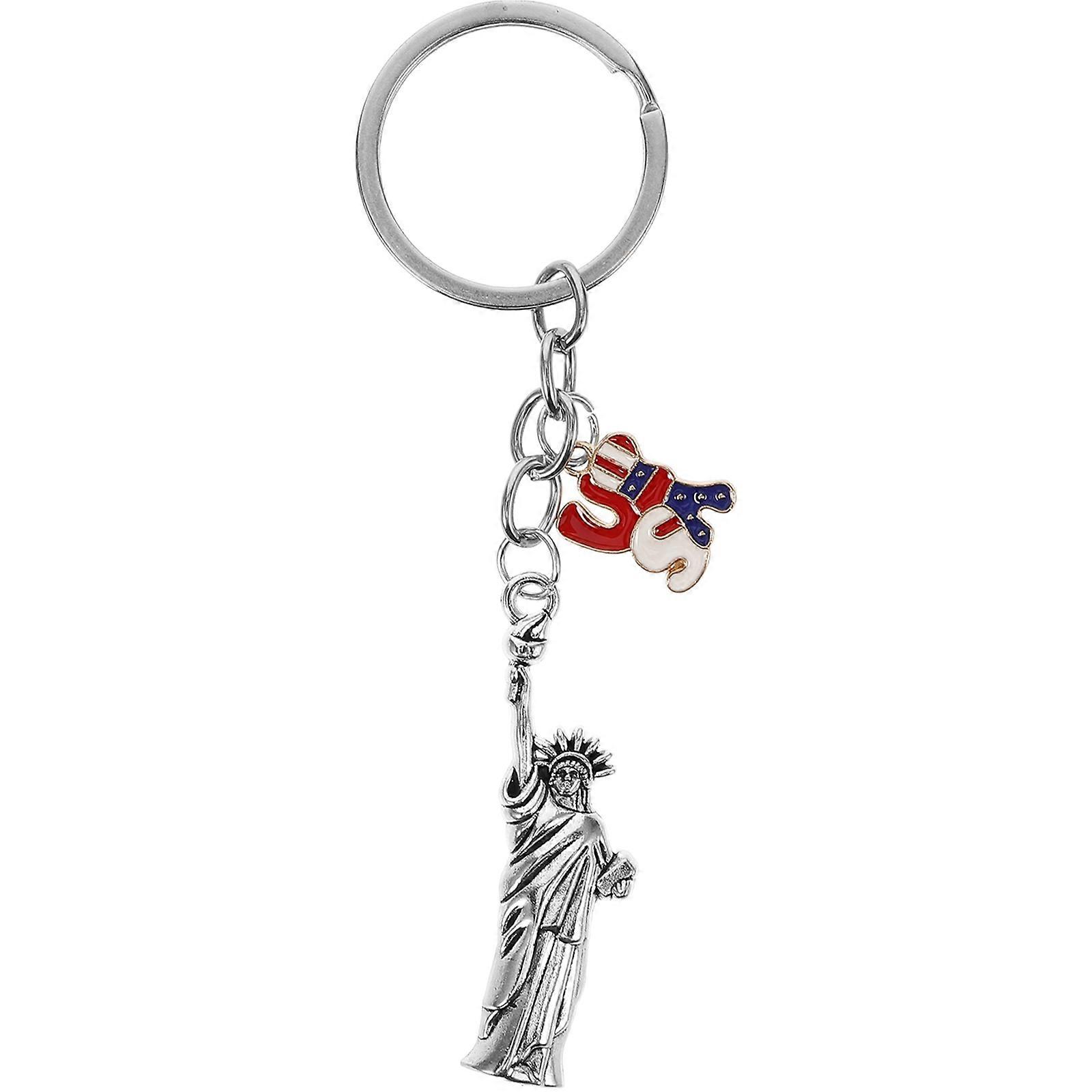 Liberty Statue Keychain with American Flag Design – Lightweight Portable Pendant for USA Pride and Special Occasions