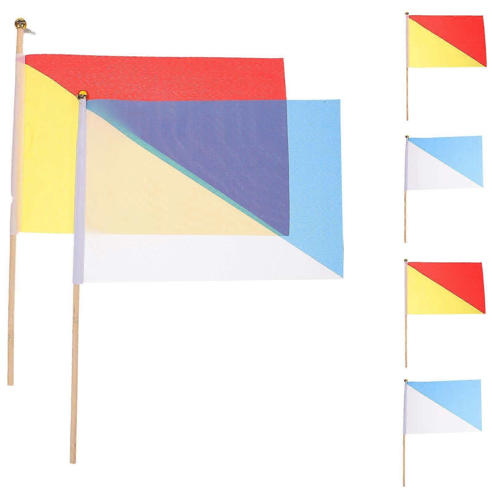 Commanding Flags Emergency Signal Flag Sports Indication Performances Yellow Polyester 6Pcs