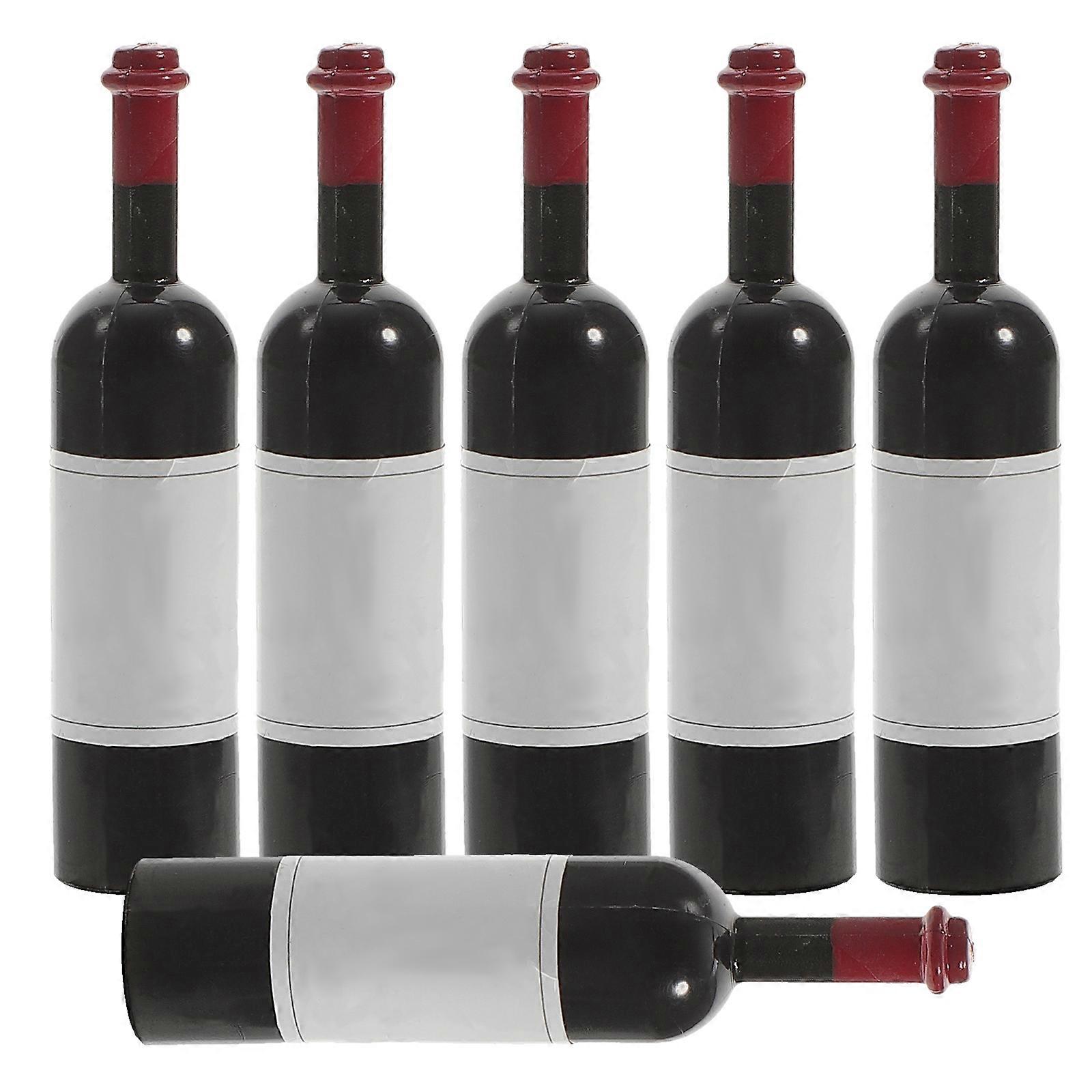 6pcs Miniature Wine Bottles for Dollhouse Decoration – Realistic Scale Accessories for Play Scenes and Table Displays