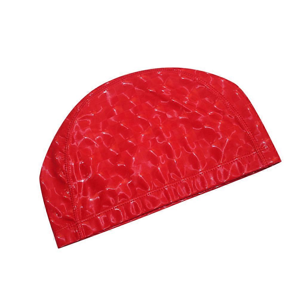 Swimming Cap For Adults Waterproof And Breathable With Ear Protection Red 1Set