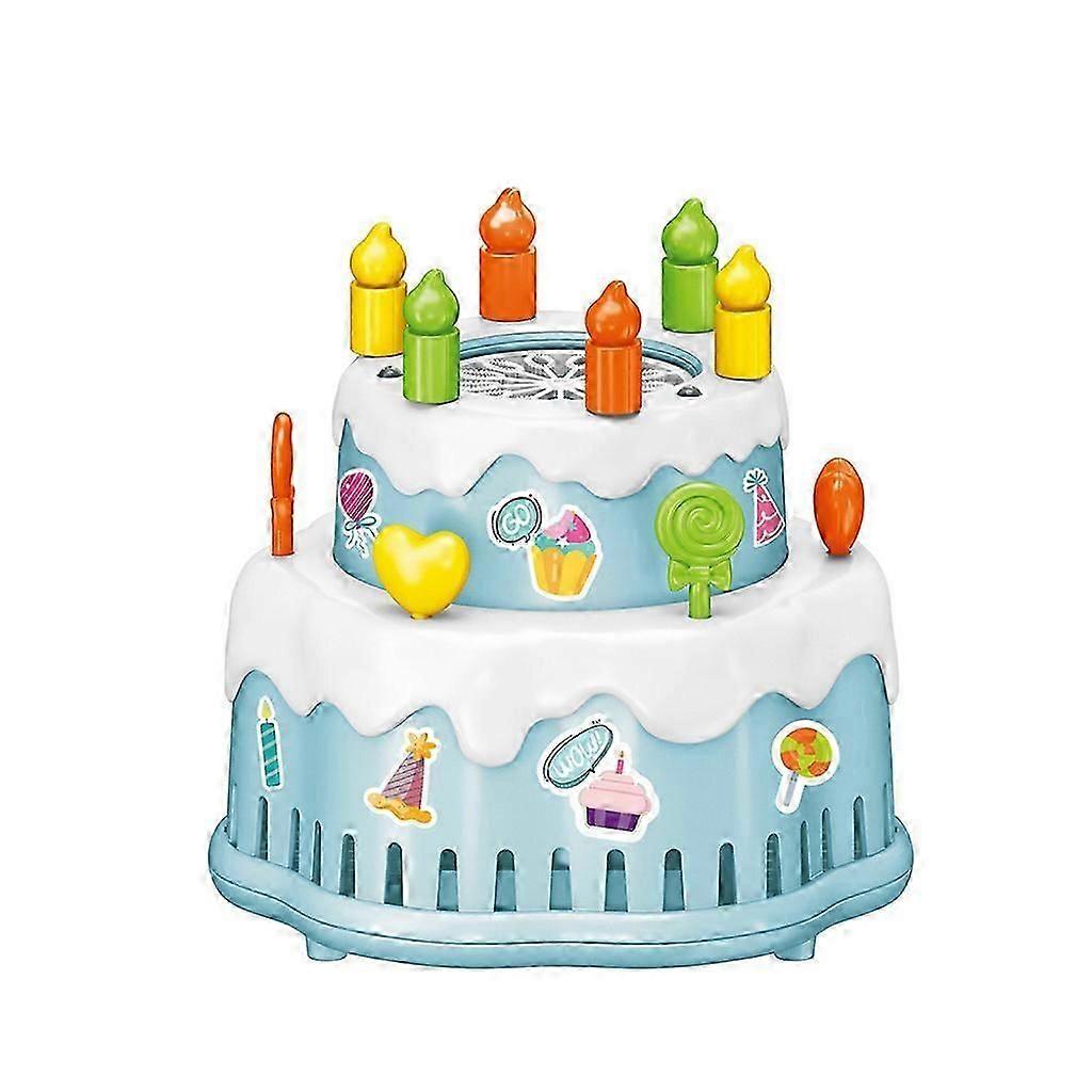 Cake Automatic Bubble Machine, Birthday Cake Bubble Machine for Kids Automatic Bubble Blower With Lights/Music/Solution Summer Bubble Maker Toys