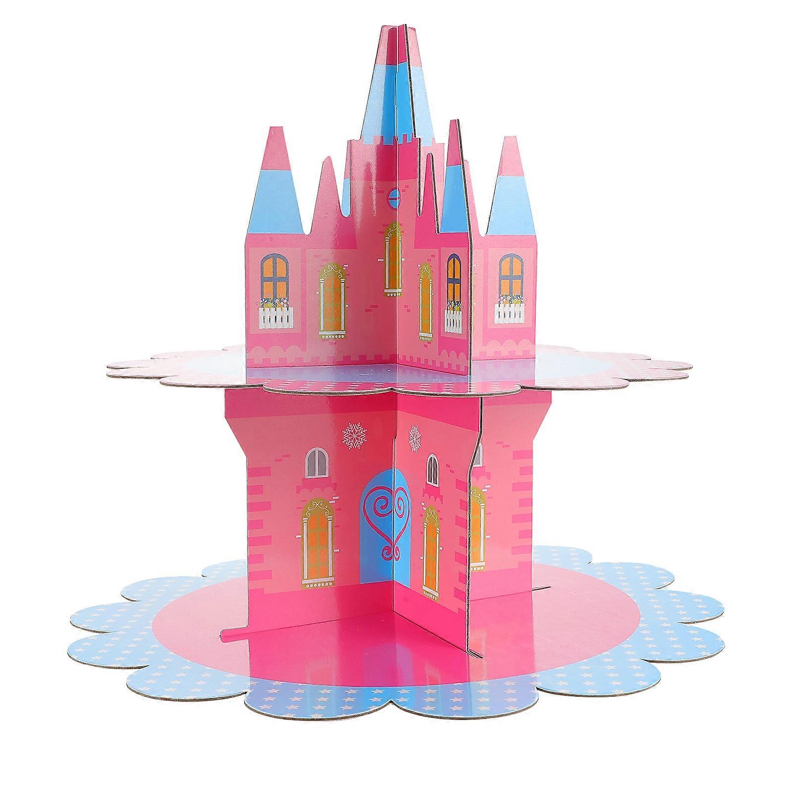 Dessert Display Tower Cake Serving Stand For Birthday Party Paper Material 11.99X11.99X11.40Inch 1Pc